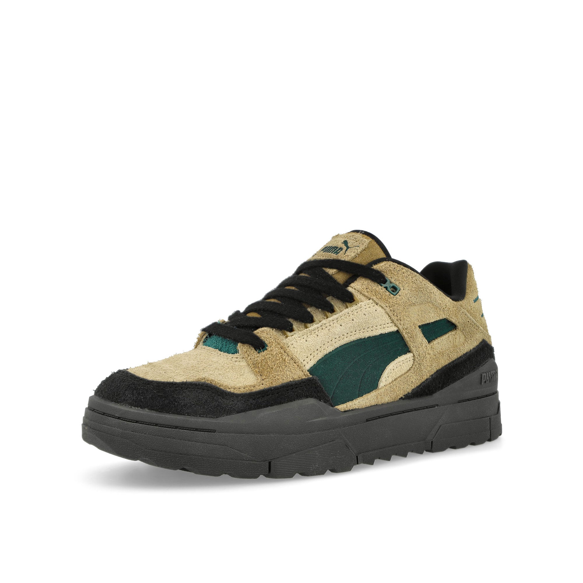 Puma Slipstream Xtreme Earth Sand Dune - Toasted - Malachite Low Top Sneakers Close Up | Overkill
