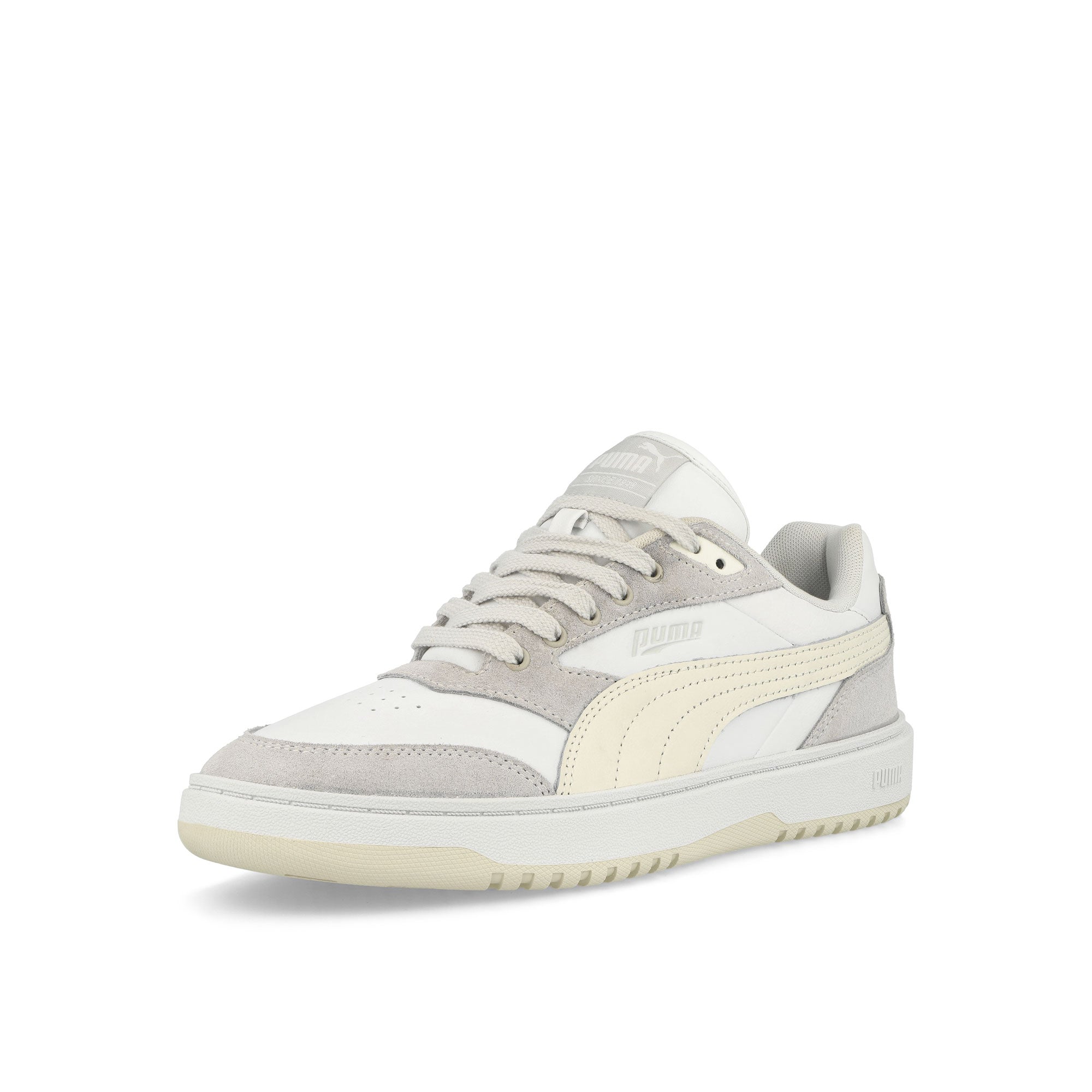 Puma Doublecourt Wns Feather Gray - Puma White Low Top Sneakers Close Up | Overkill