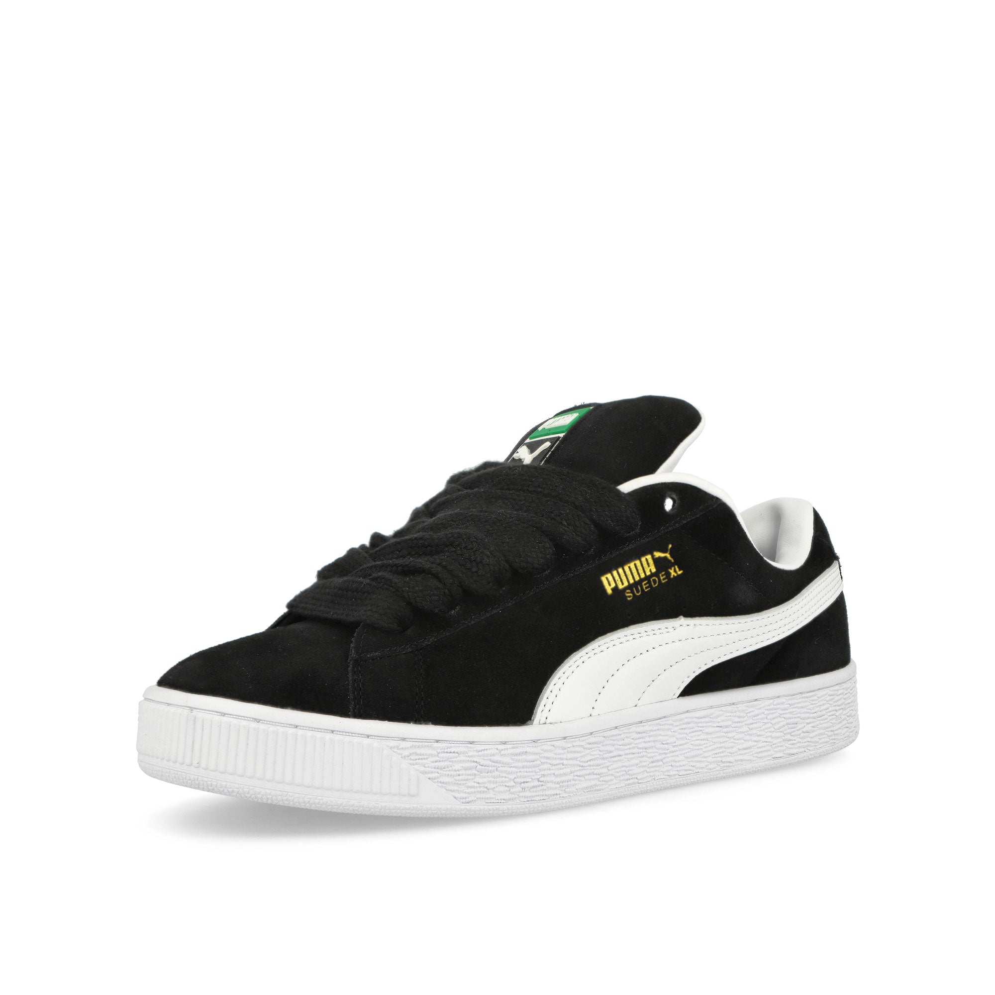 Puma Suede XL Puma Black - Puma White Low Top Sneakers Close Up | Overkill