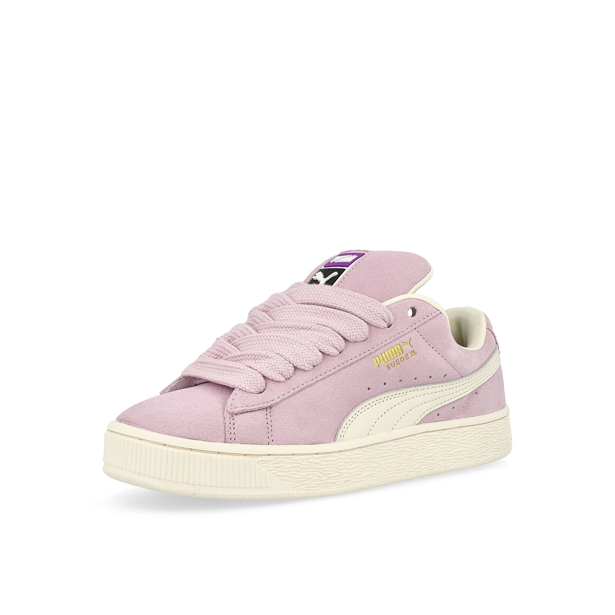 Puma Suede XL Grape Mist / Warm White Low Top Sneakers Close Up | Overkill