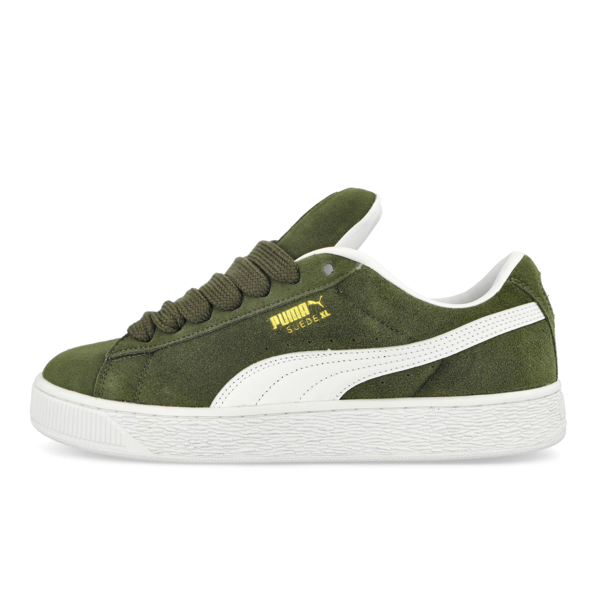 Puma Suede XL Dark Olive - Puma White Low Top Sneakers 395205 13 | Overkill