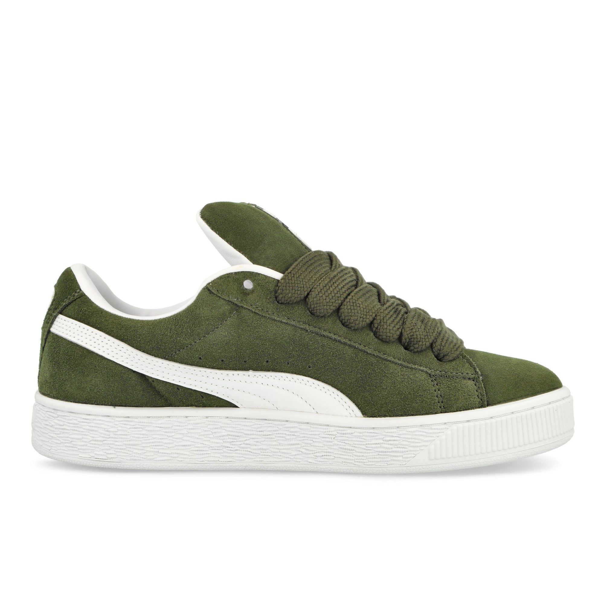 Puma Suede XL Dark Olive - Puma White Low Top Sneakers Silhouette | Overkill