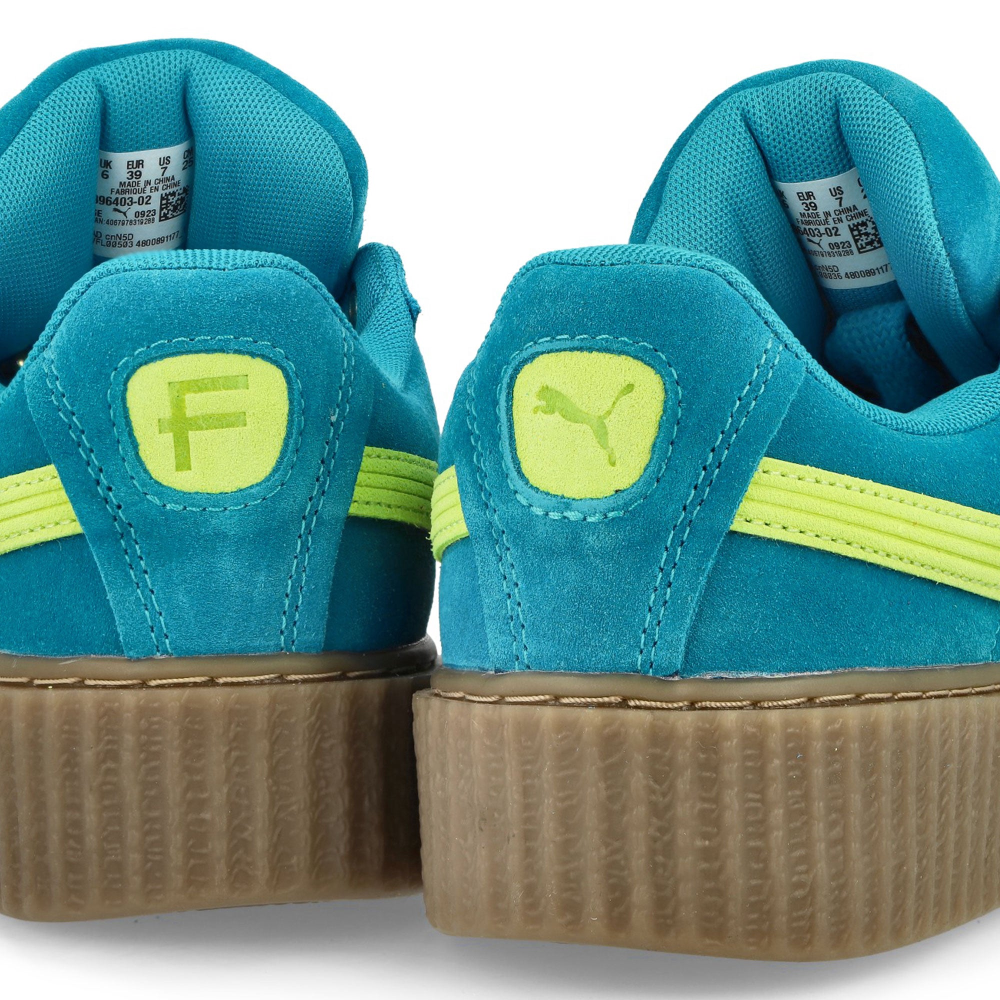 Puma Fenty x Puma Creeper Phatty Speed Blue - Lime Pow - Gum Sneakers Detailfoto | Overkill