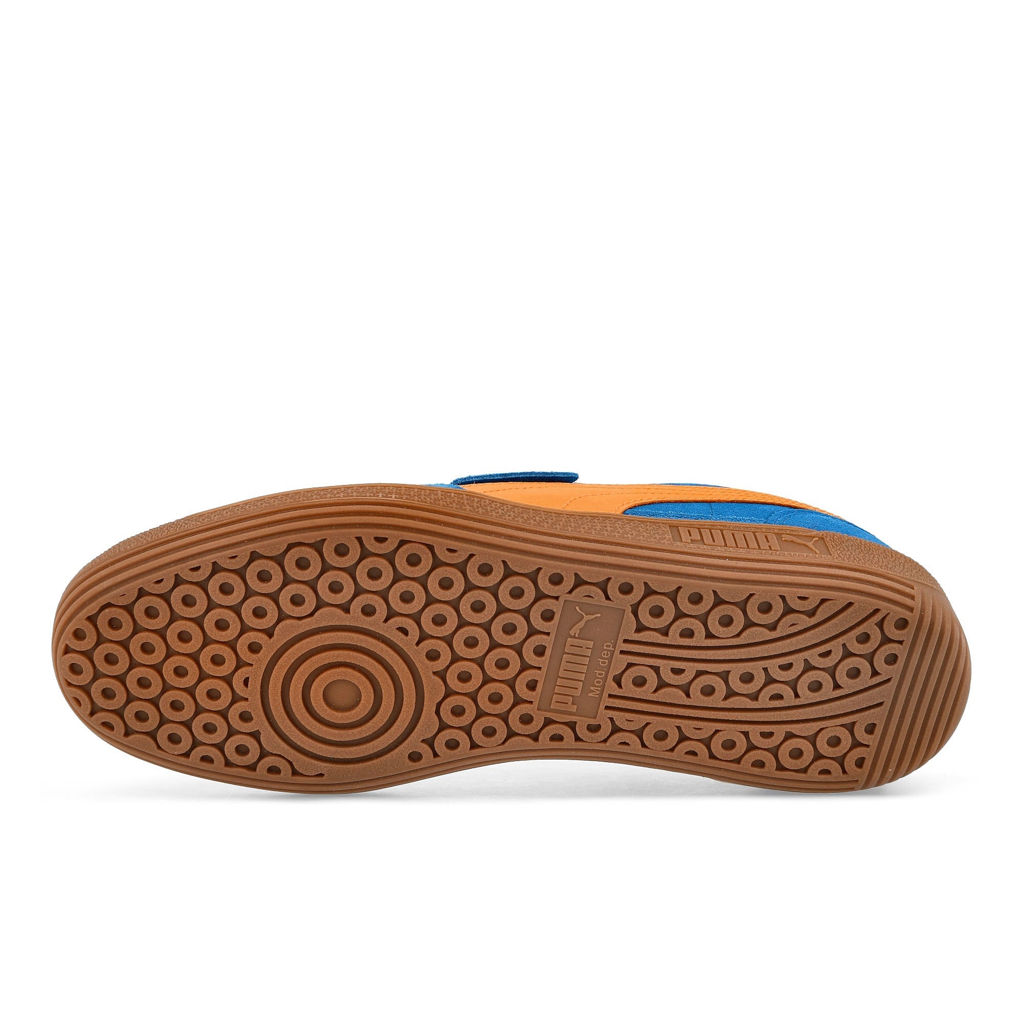 Puma Palermo Ultra Blue - Clementine - Puma Gold Low Top Sneakers Detail View 1 | Overkill