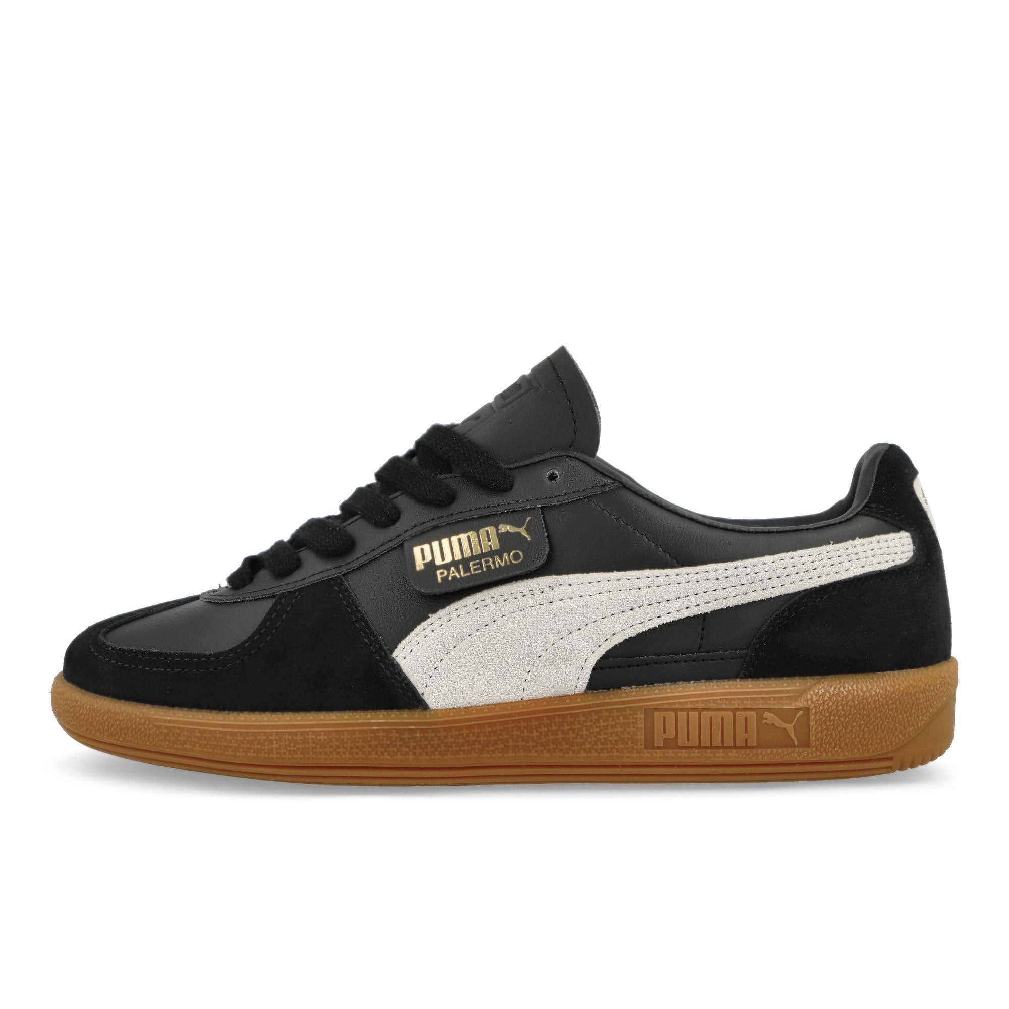 Puma Palermo Leather Puma Black - Feather Gray - Gum Low Top Sneakers 396464 03 | Overkill