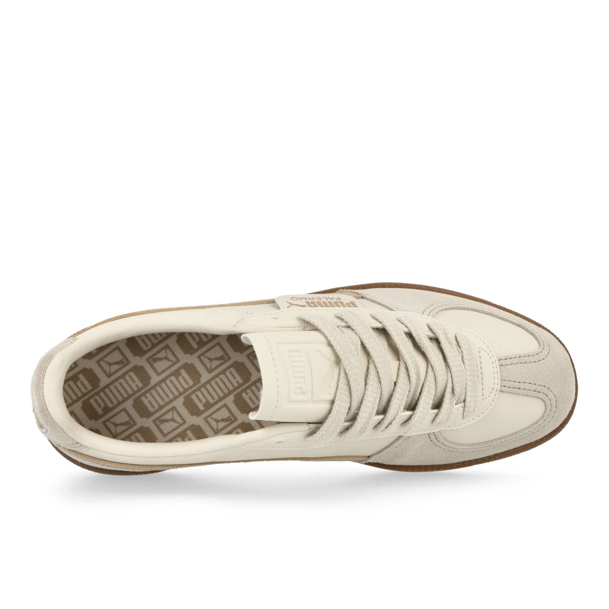 Puma Palermo Leather Alpine Snow - Desert Dust - Gum Low Top Sneakers Detailfoto | Overkill