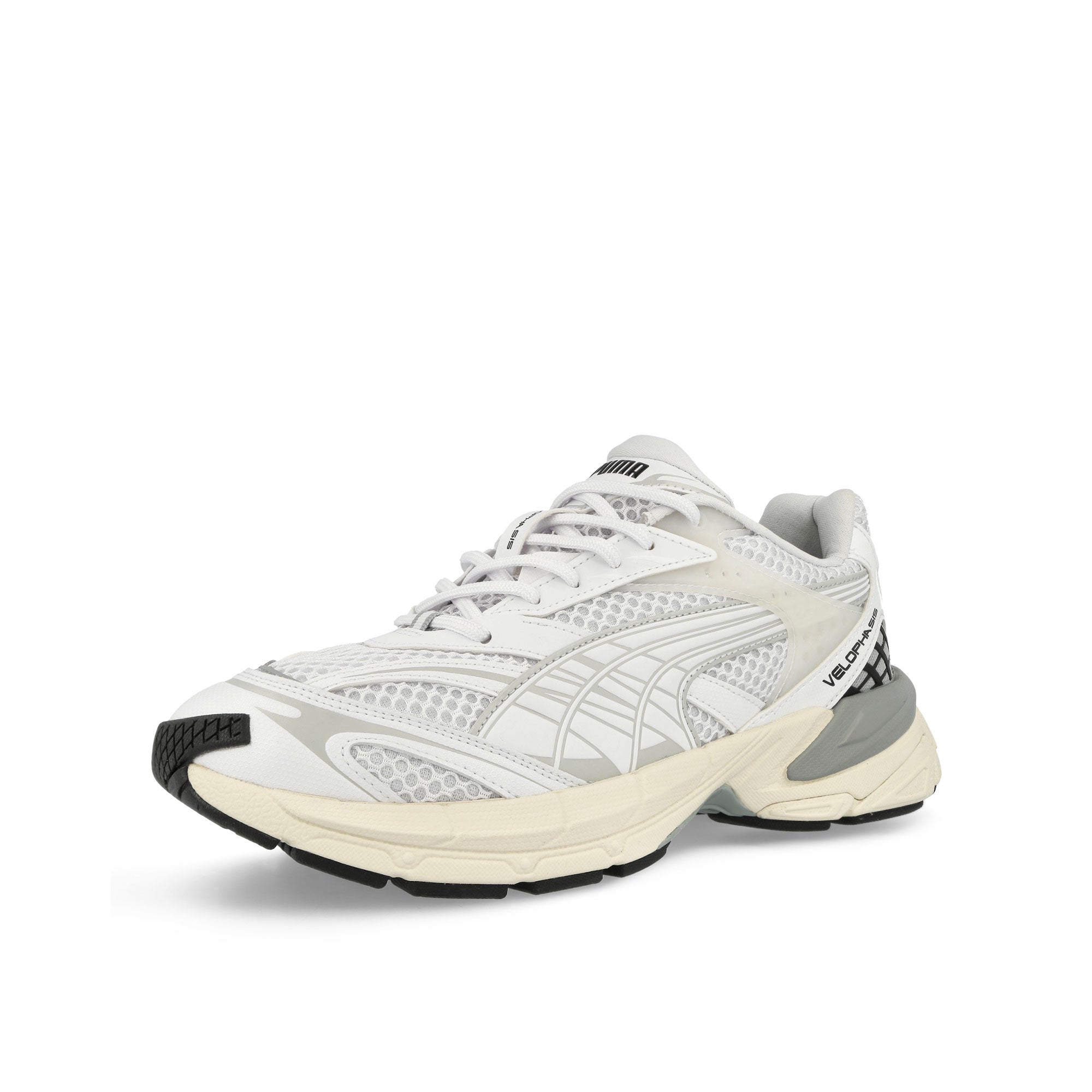 Puma Velophasis Puma White - Cool Maid Gray Low Top Sneakers Close Up | Overkill