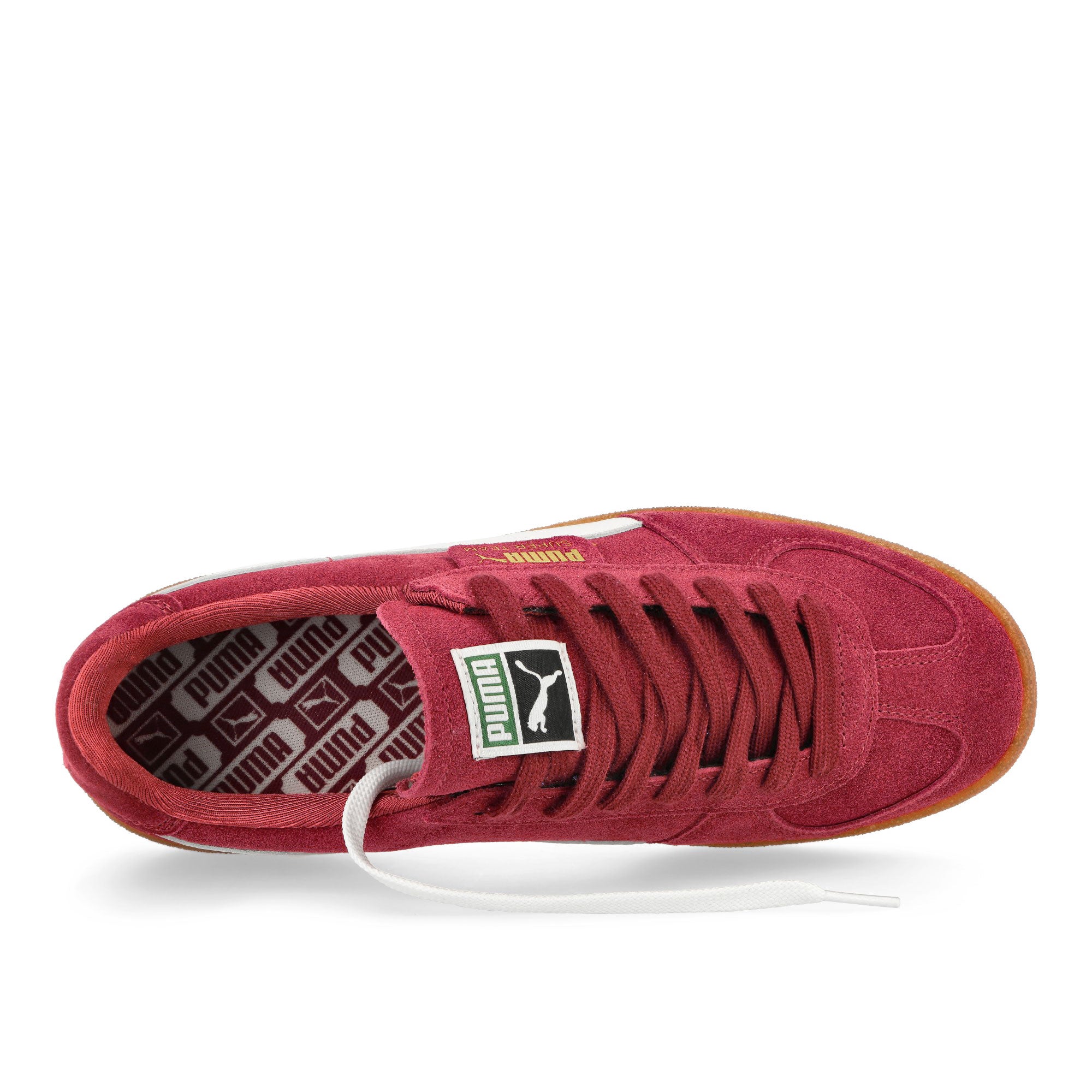 Puma Super Team Suede Team Regal Red - Puma White - Gum Low Top Sneakers Detailfoto | Overkill