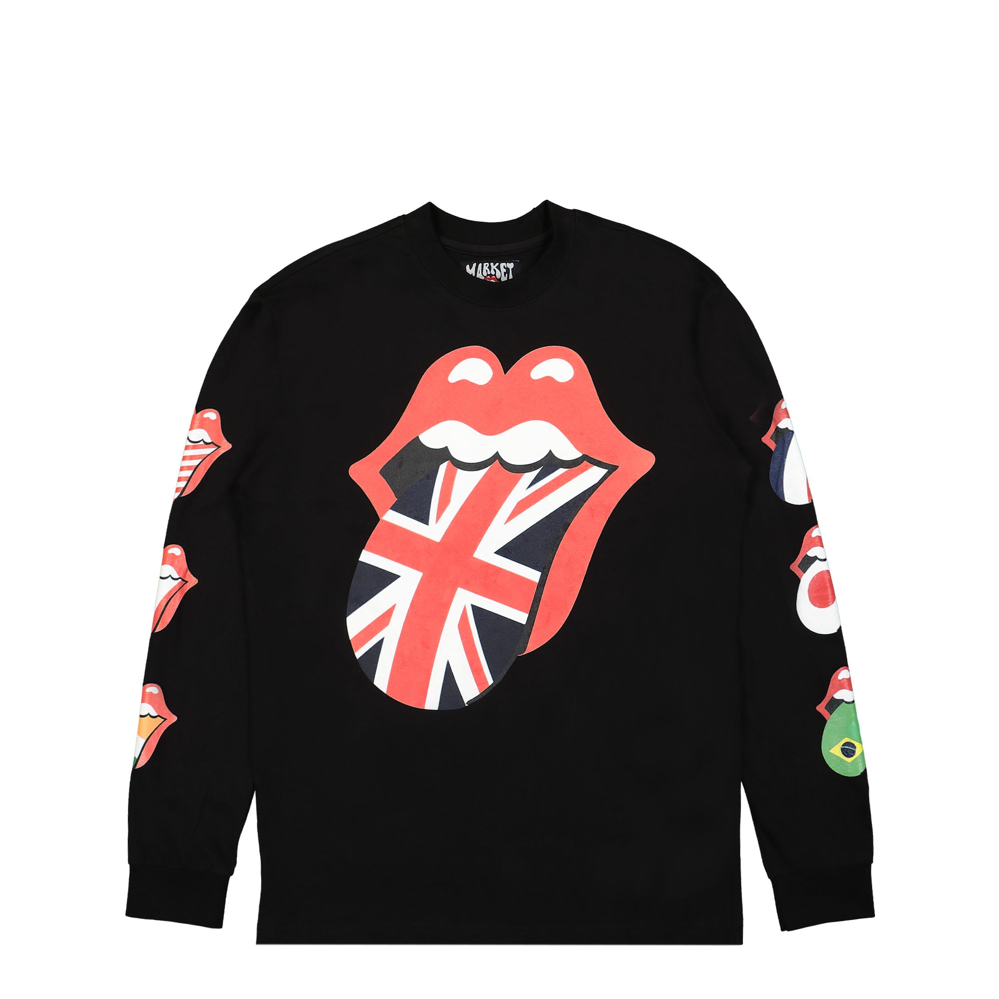 Market World Flag Longsleeved T-Shirt Black Longsleeves 398000361 / 0001 | Overkill