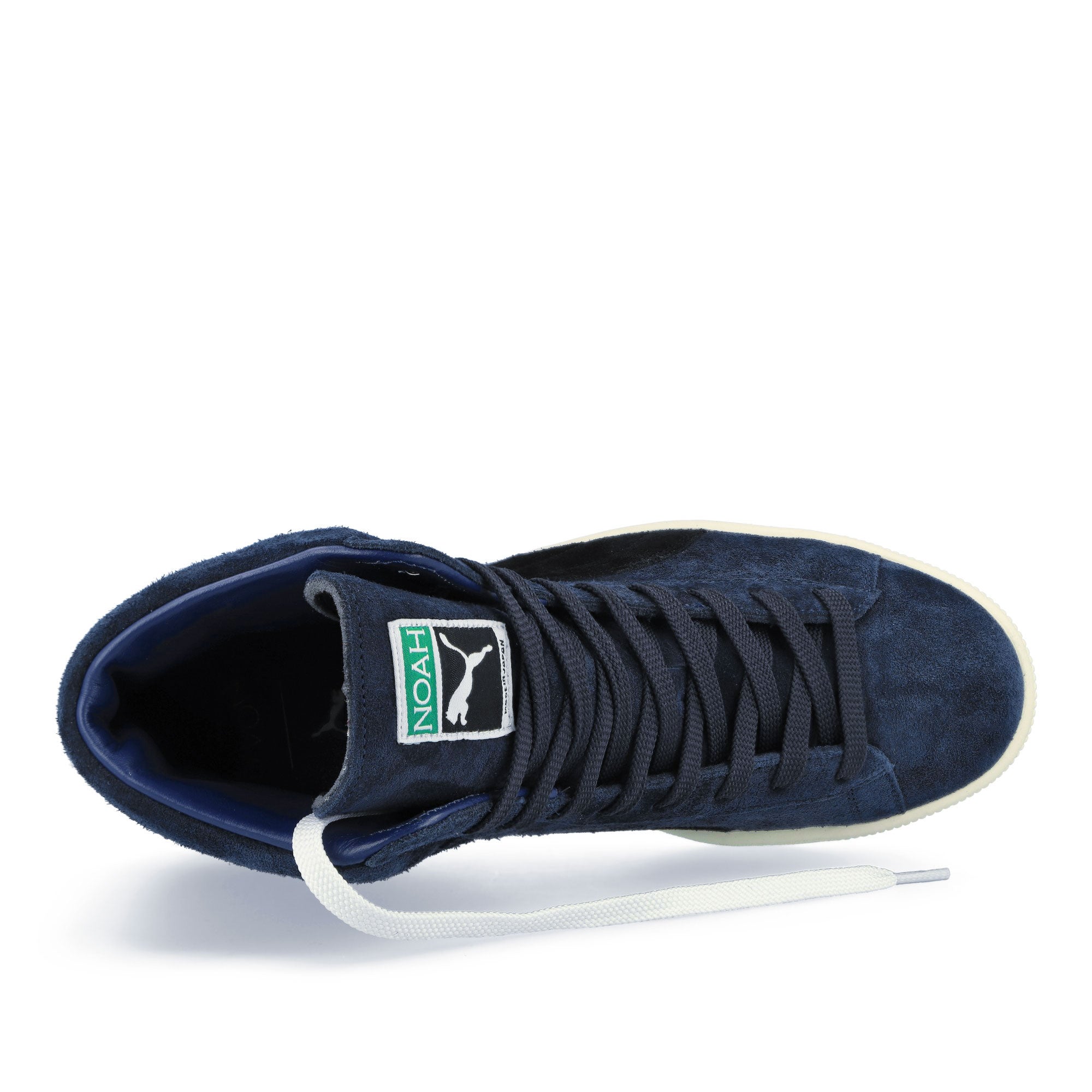 Puma Suede Classic Mid Elektro Blue - Neew Navy Mid Top Sneakers Detailfoto | Overkill