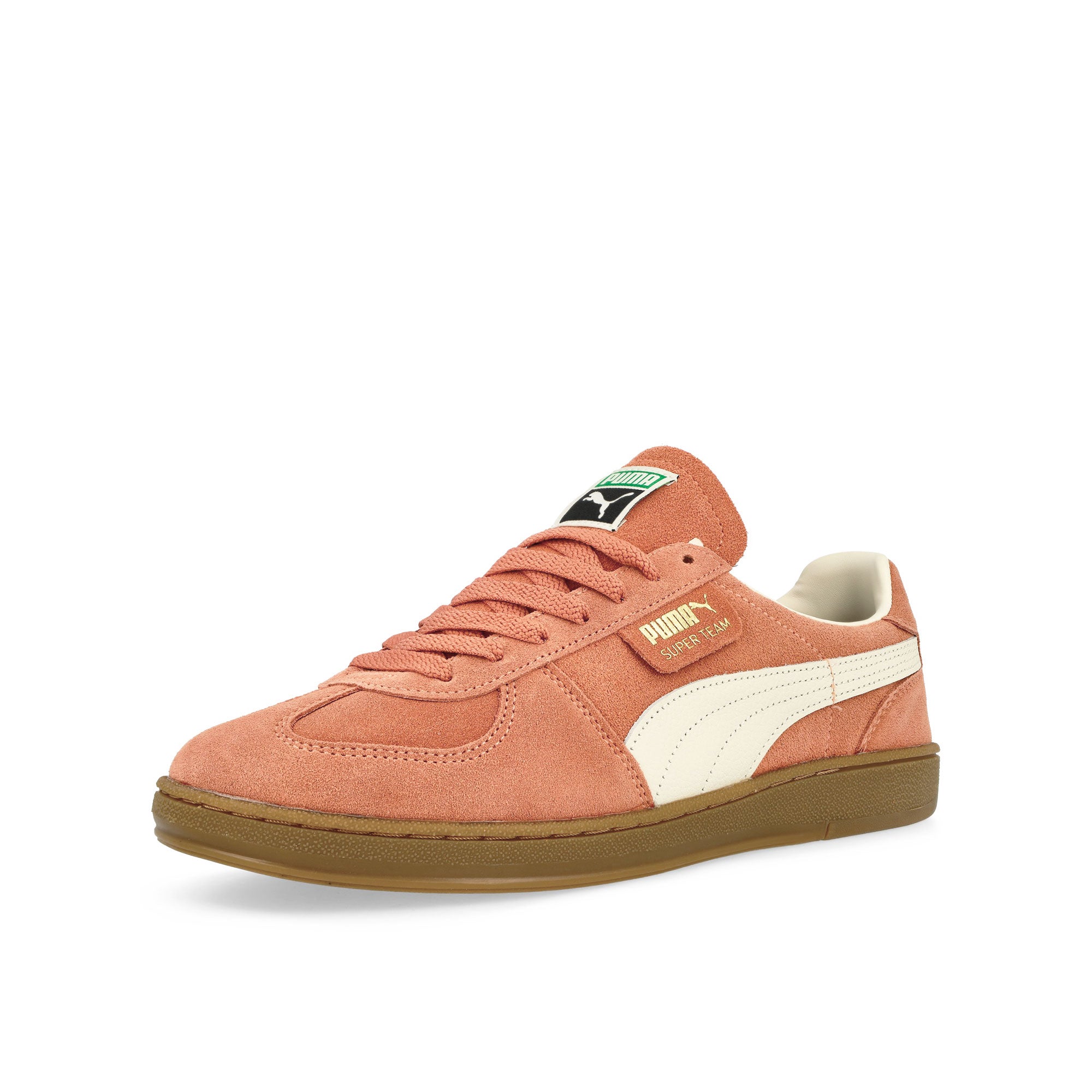 Puma Super Team SD Deeva Peach-PUMA White Low Top Sneakers Close Up | Overkill