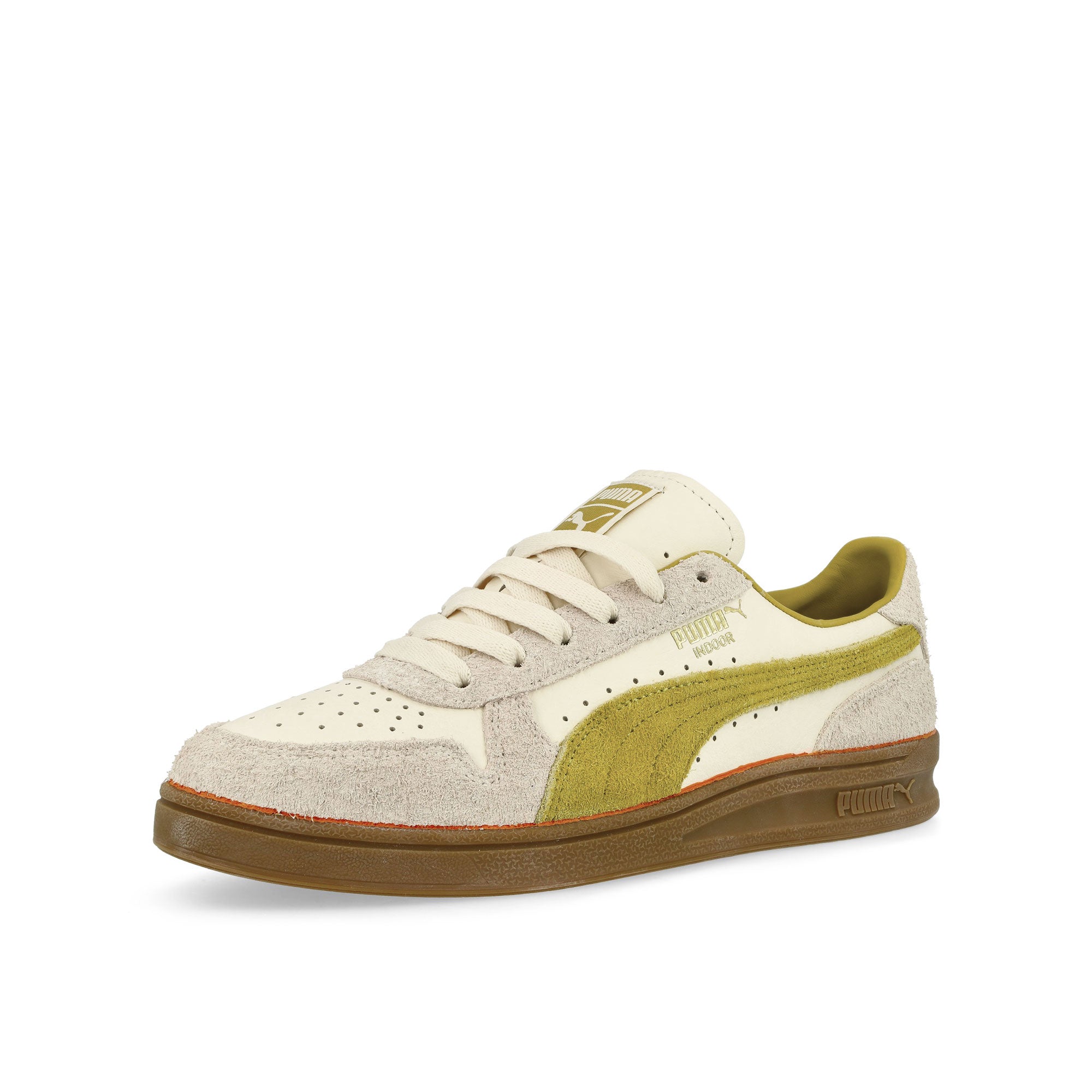 Puma Indoor Frosted Ivory-Golden Fog-Alpine Snow Low Top Sneakers Close Up | Overkill