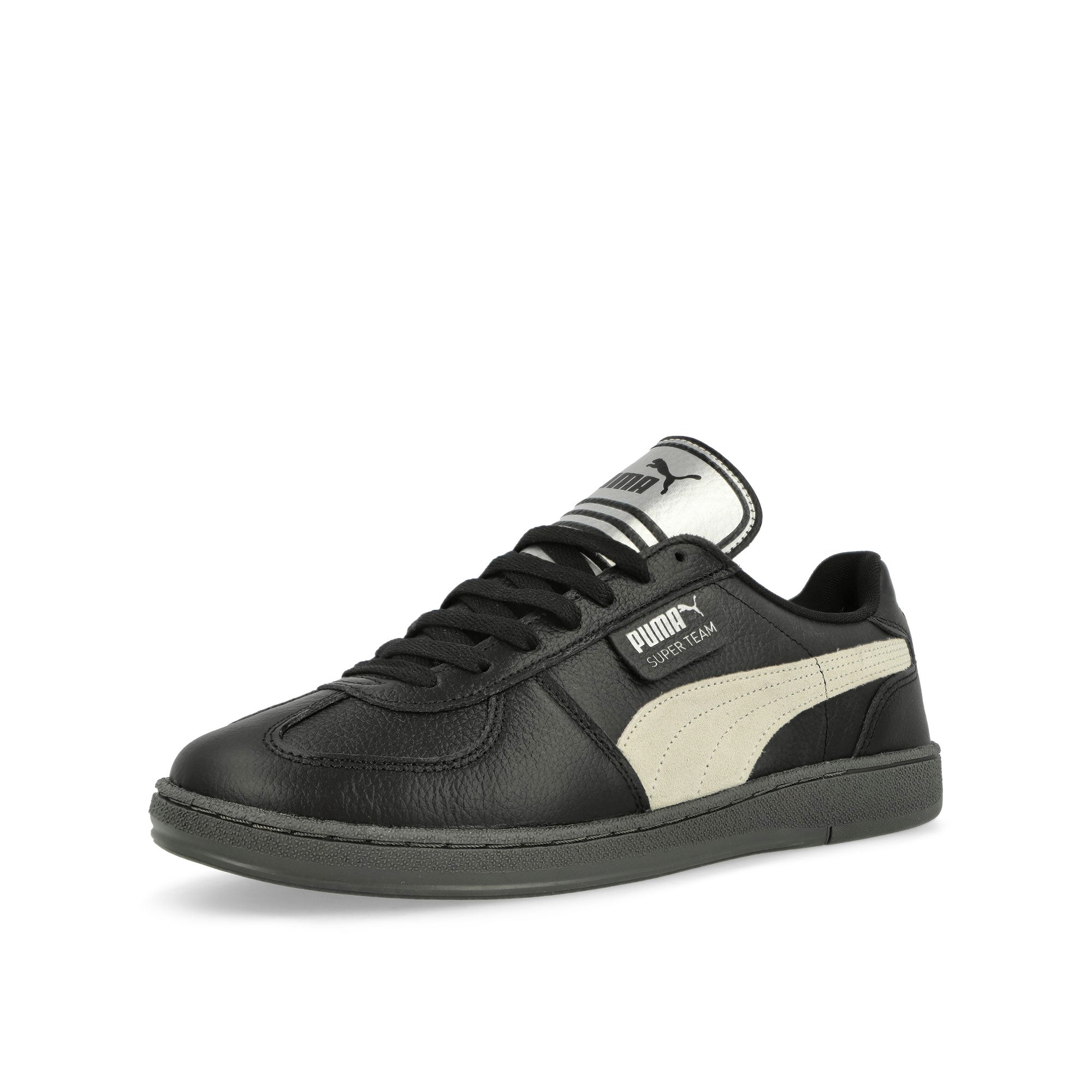 Puma Super Team 90s Puma Black - Warm White Low Top Sneakers Close Up | Overkill