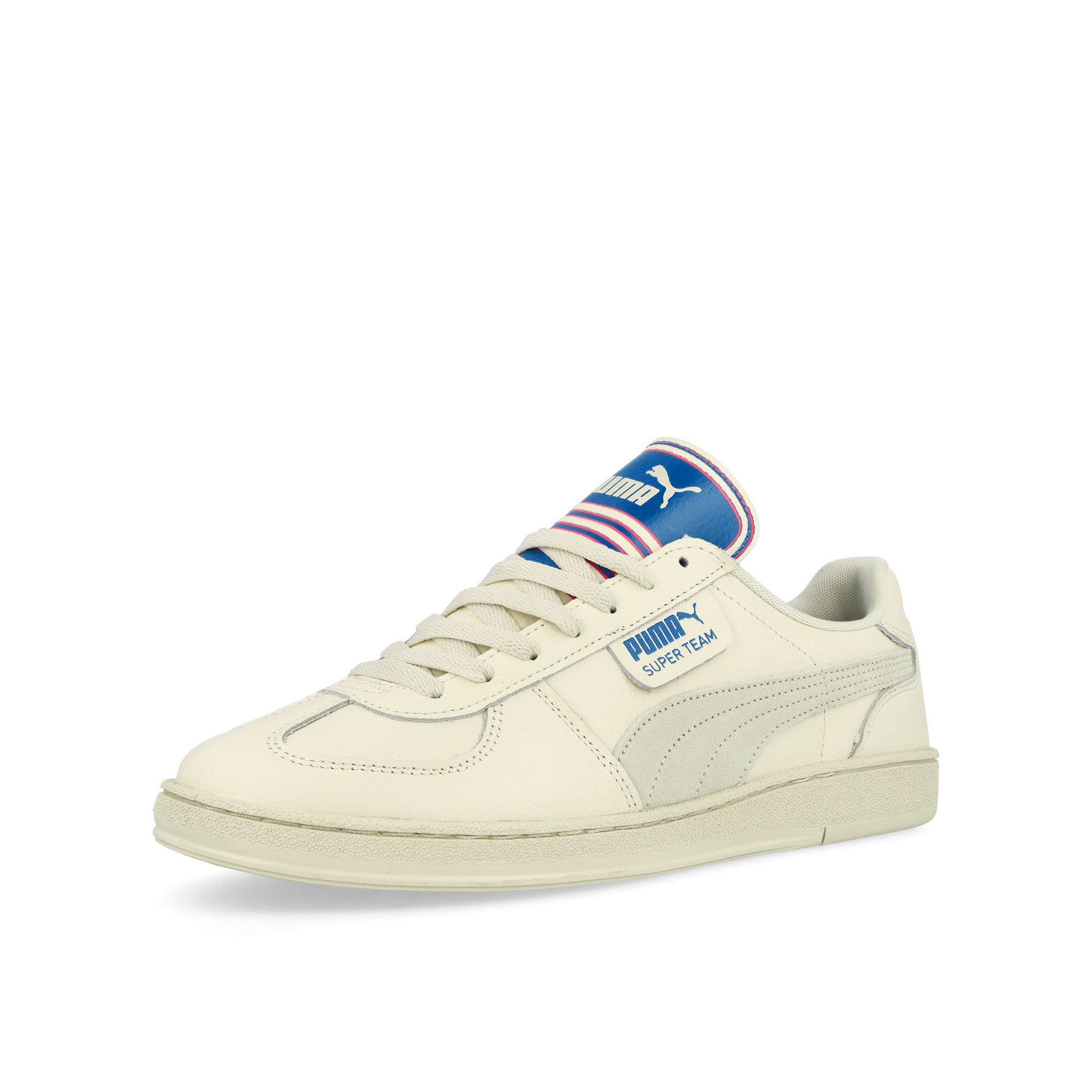 Puma Super Team 90s Warm White - Vapor Gray Low Top Sneakers Close Up | Overkill