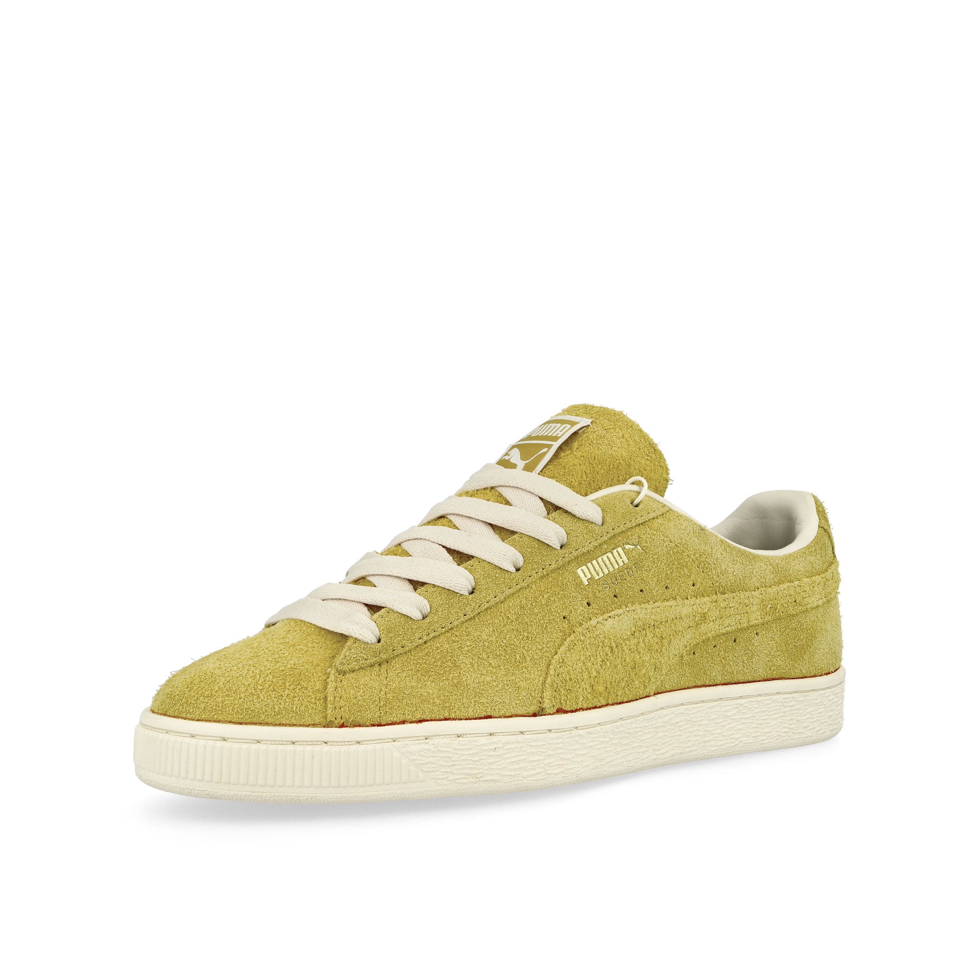 Puma Suede Frosted Ivory-Golden Fog Low Top Sneakers Close Up | Overkill