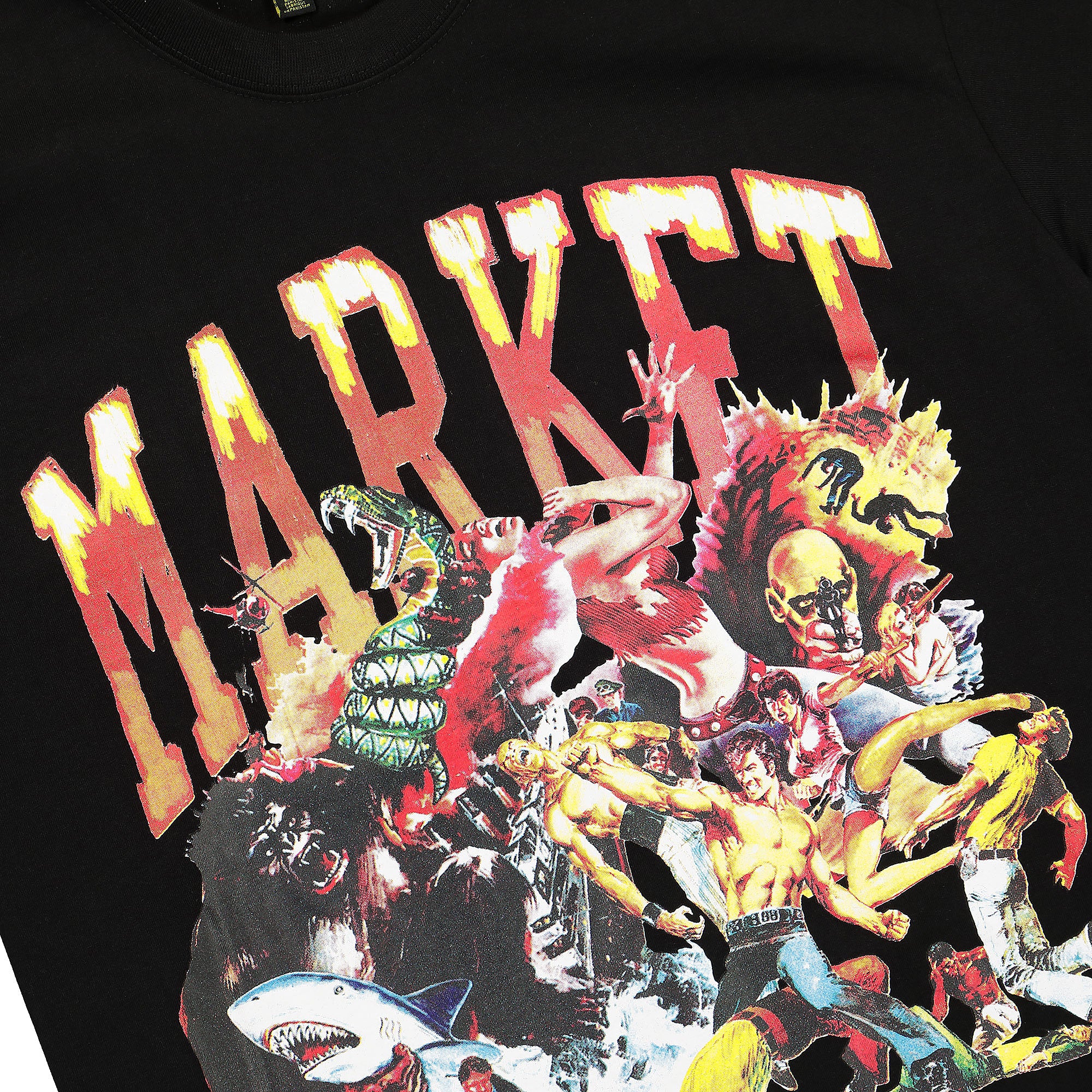 Market Arc Animal Mosh Pit T-Shirt Black T-Shirts Close-up | Overkill