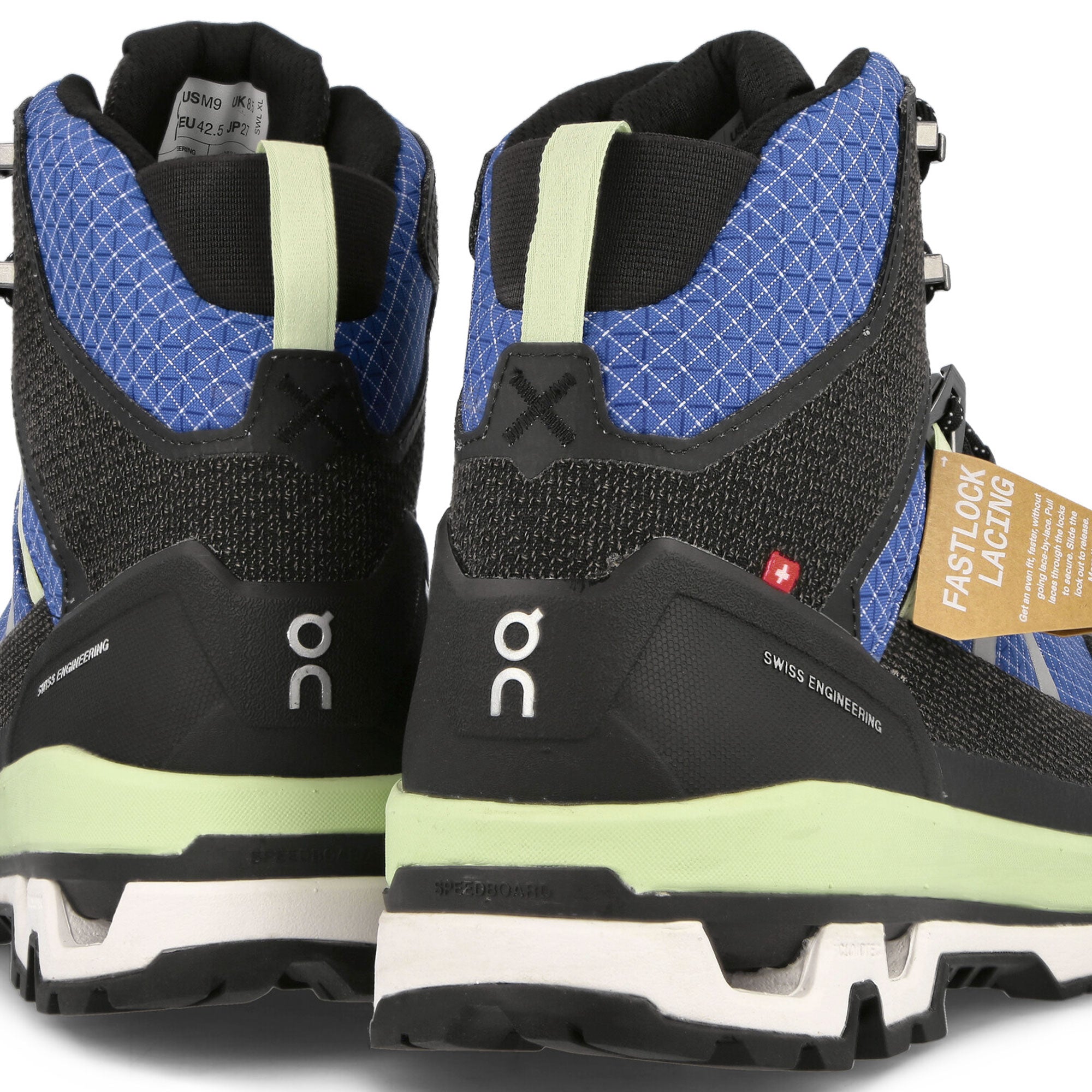 On Cloudalpine Waterproof Cobalt-Limelight Low Top Sneakers Detailfoto | Overkill