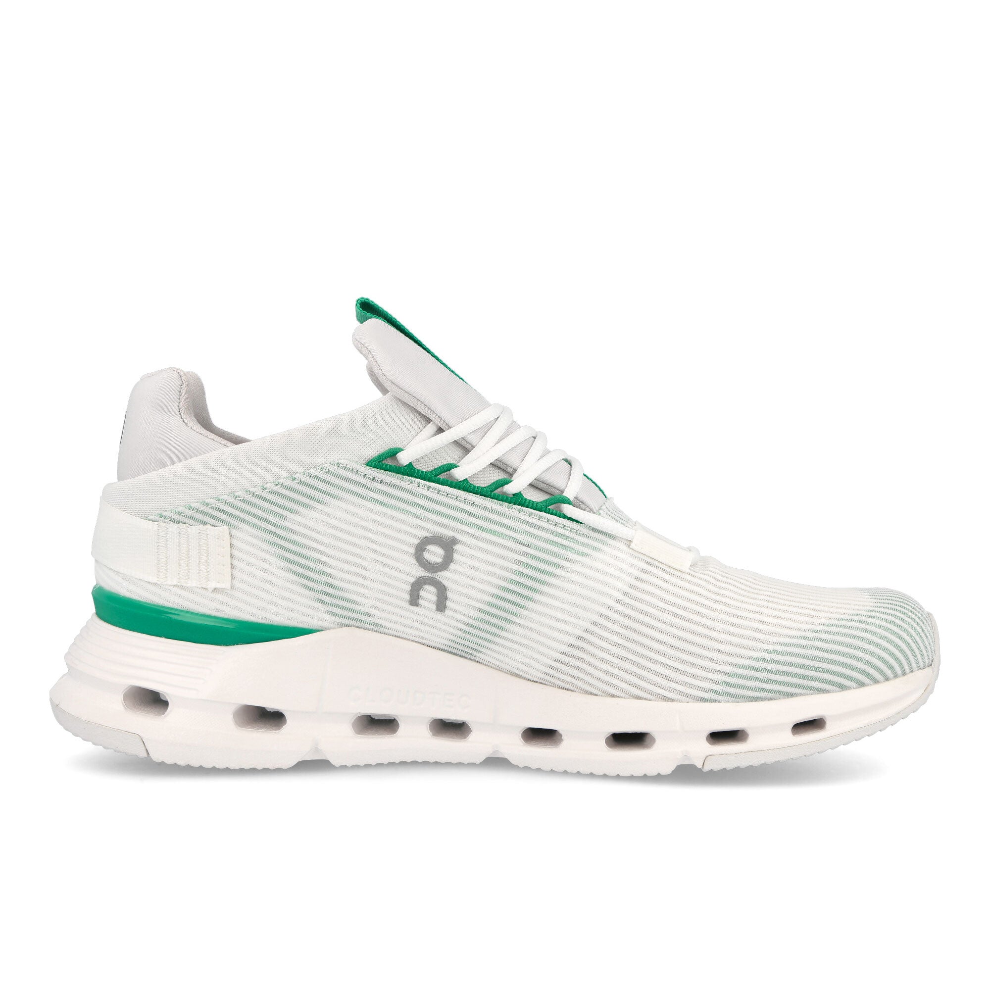 On Cloudnova Void Undyed-White-Mint Low Top Sneakers Silhouette | Overkill