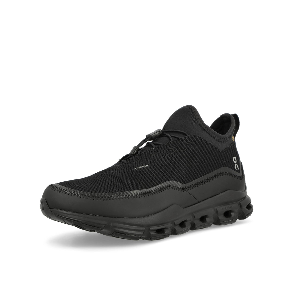 On Waterproof Suma All Black Mid Top Sneakers Close Up | Overkill