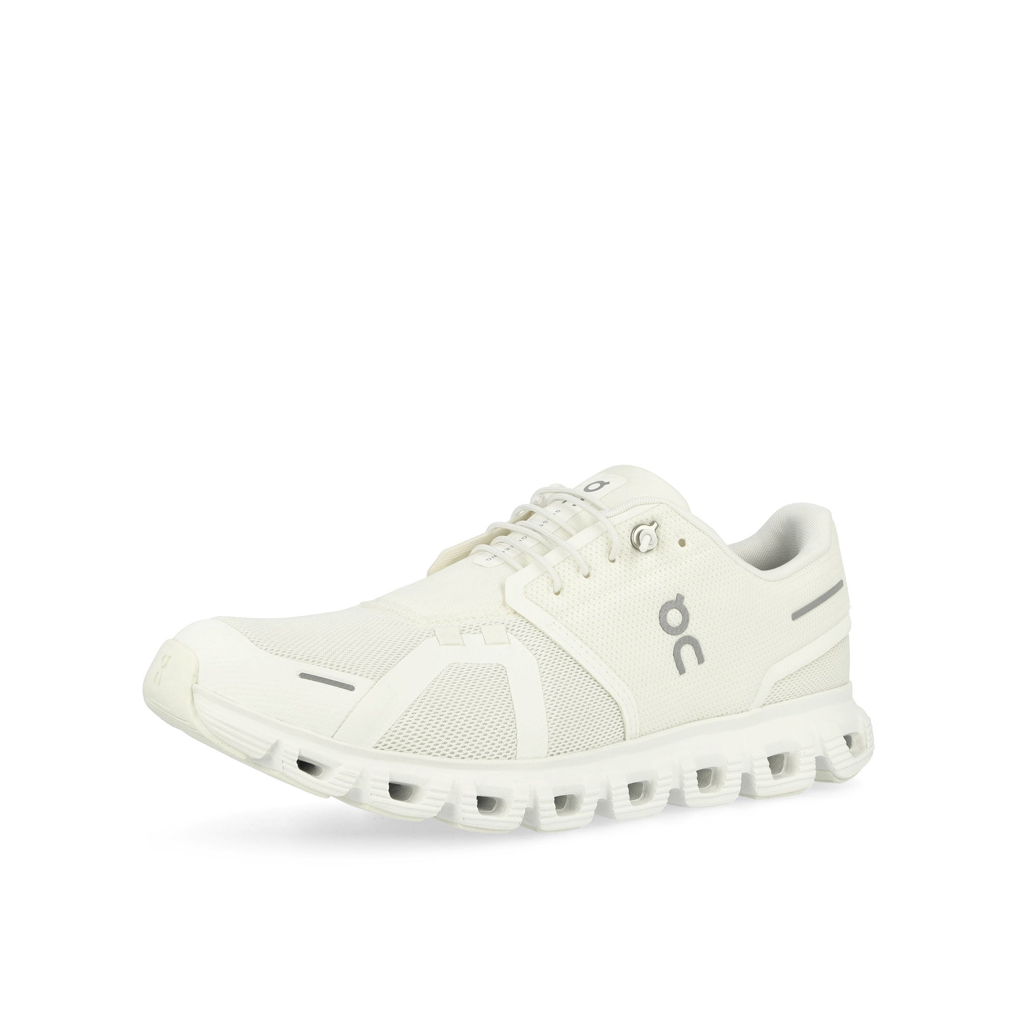 On Cloud 6 White / White Low Top Sneakers Close Up | Overkill