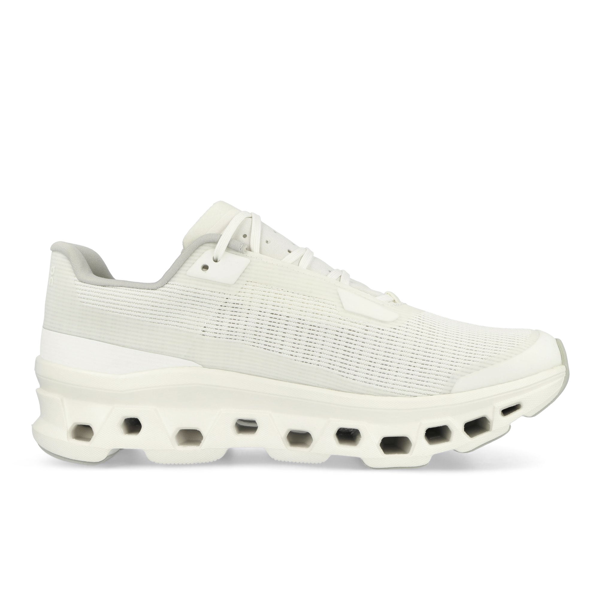 On Cloudmonster Void White / White Low Top Sneakers Silhouette | Overkill