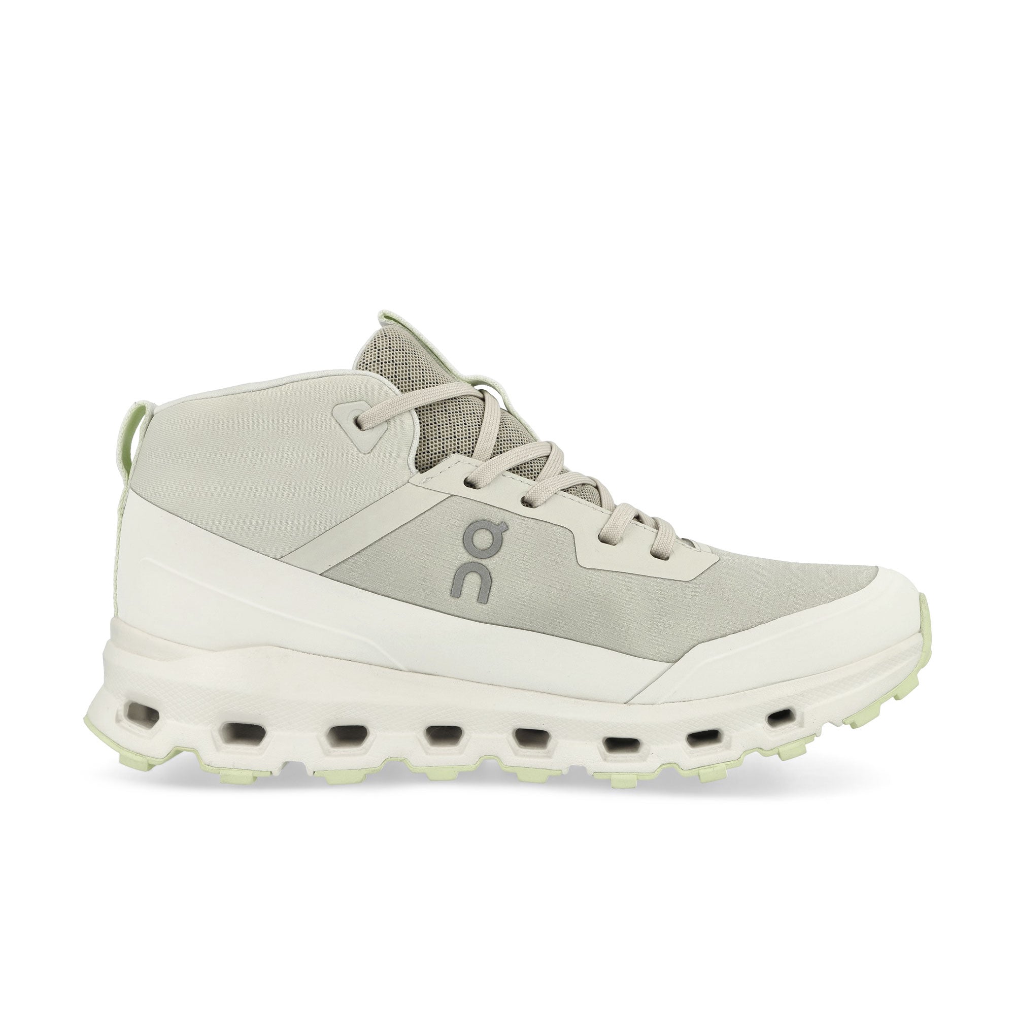 On Cloudroam Waterproof Ice / Limelight Mid Top Sneakers Silhouette | Overkill