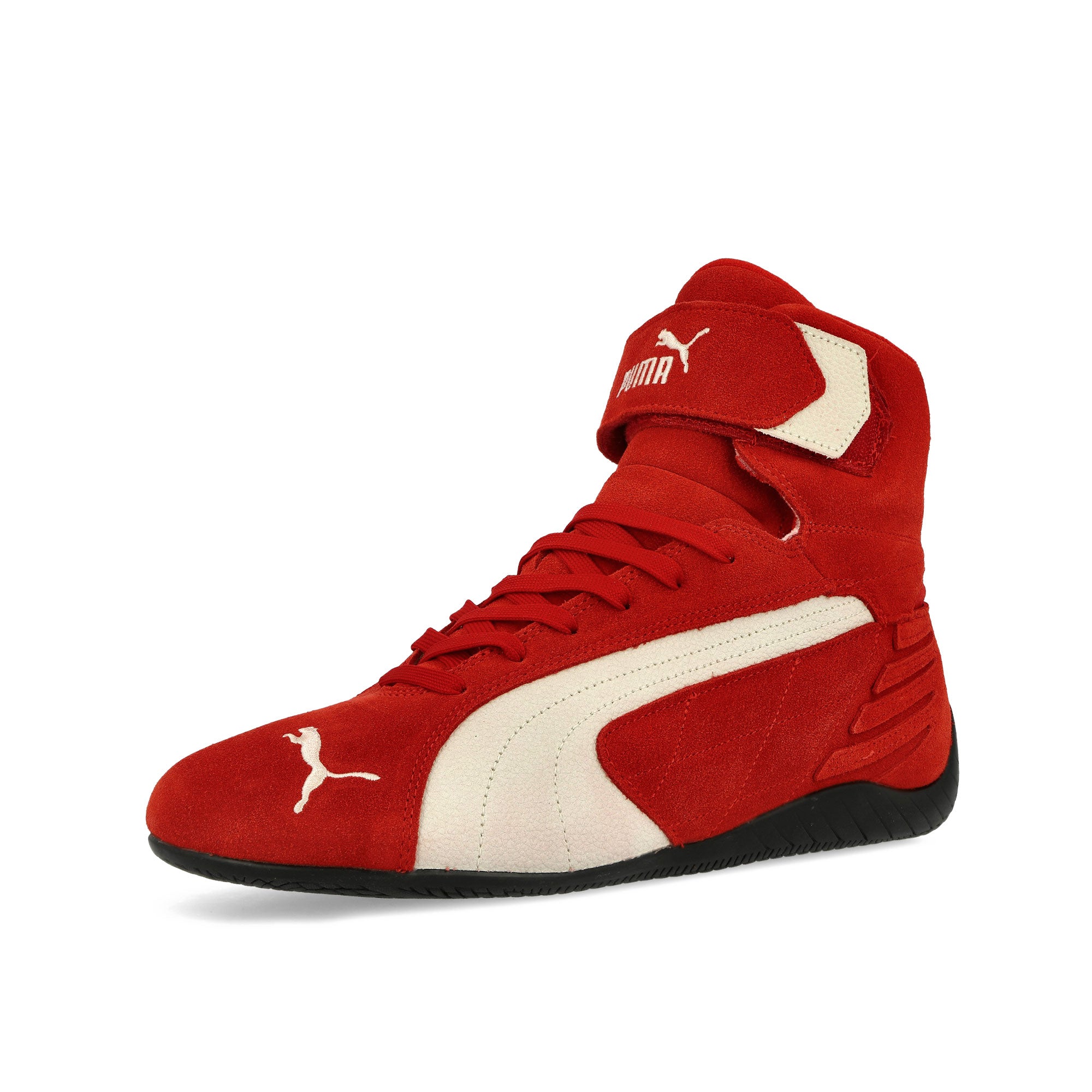 Puma Speedcat Mid For All Time Red - Warm White Mid Top Sneakers Close Up | Overkill