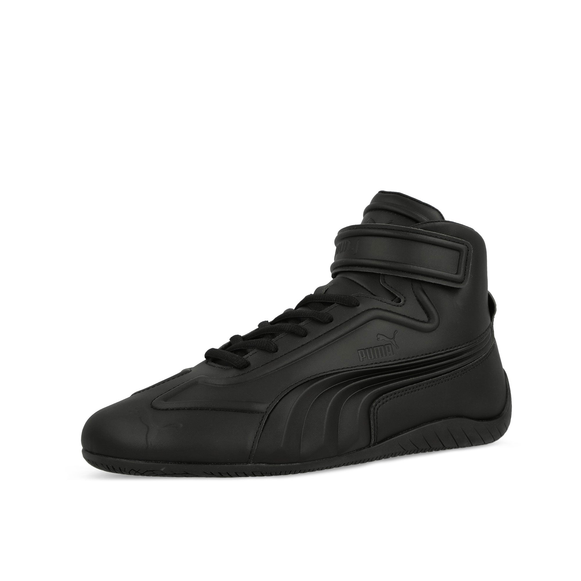 Puma Speedcat Mid Puma Black Mid Top Sneakers Close Up | Overkill