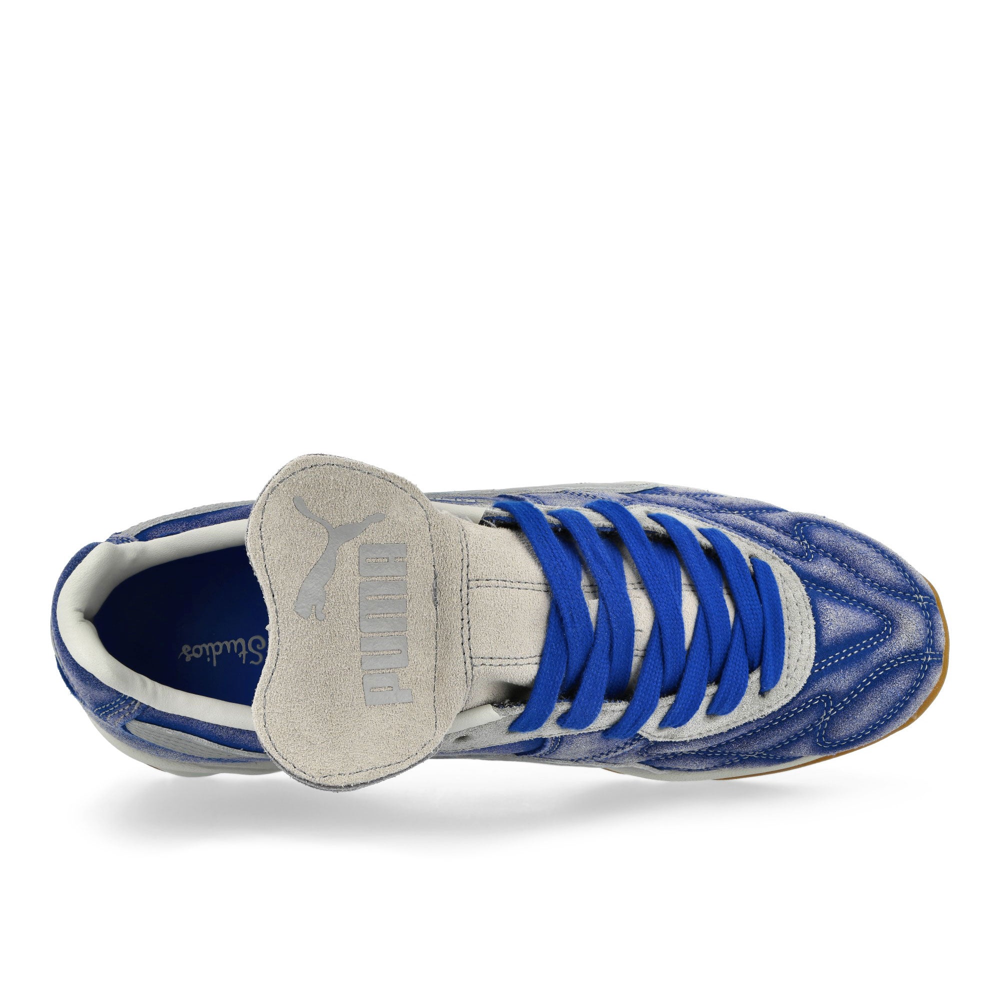 Puma King Indoor Dart Blue - Gray Fog Low Top Sneakers Detail View 1 | Overkill