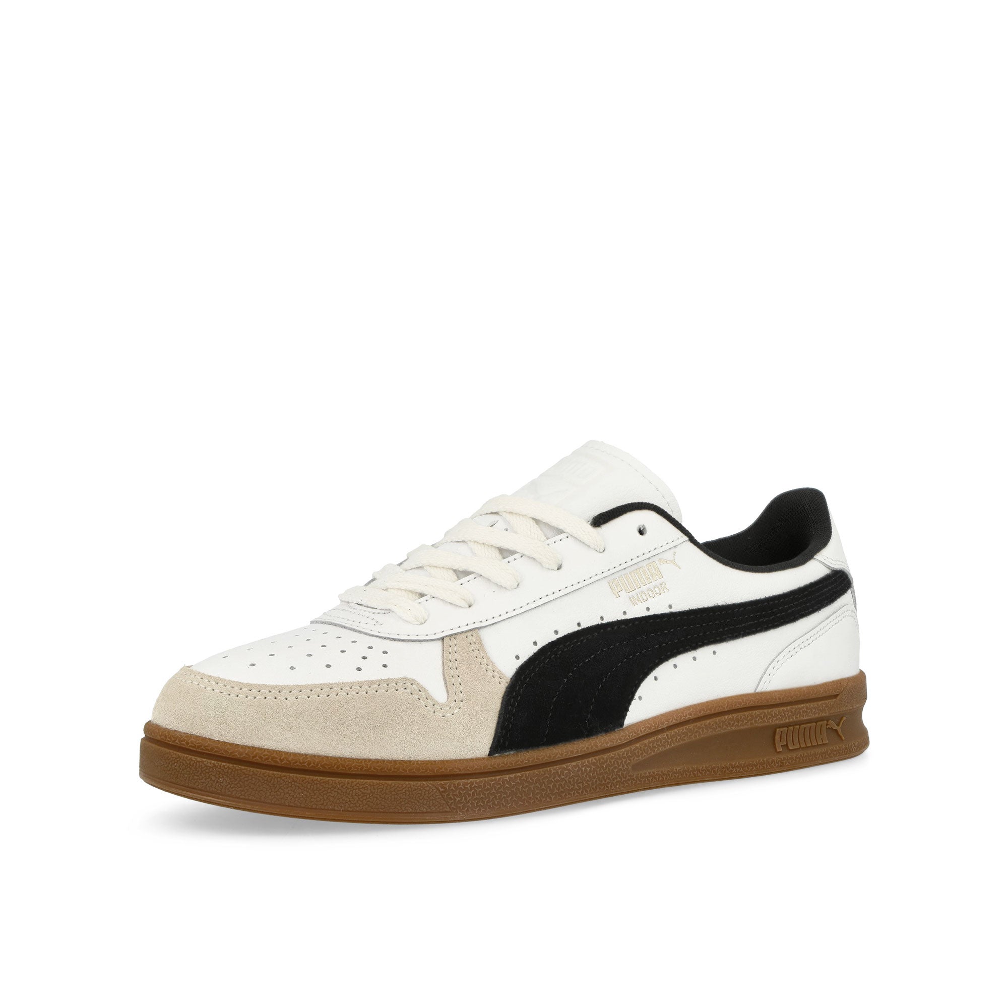 Puma Indoor Puma White - Puma Black - Gum Low Top Sneakers Close Up | Overkill