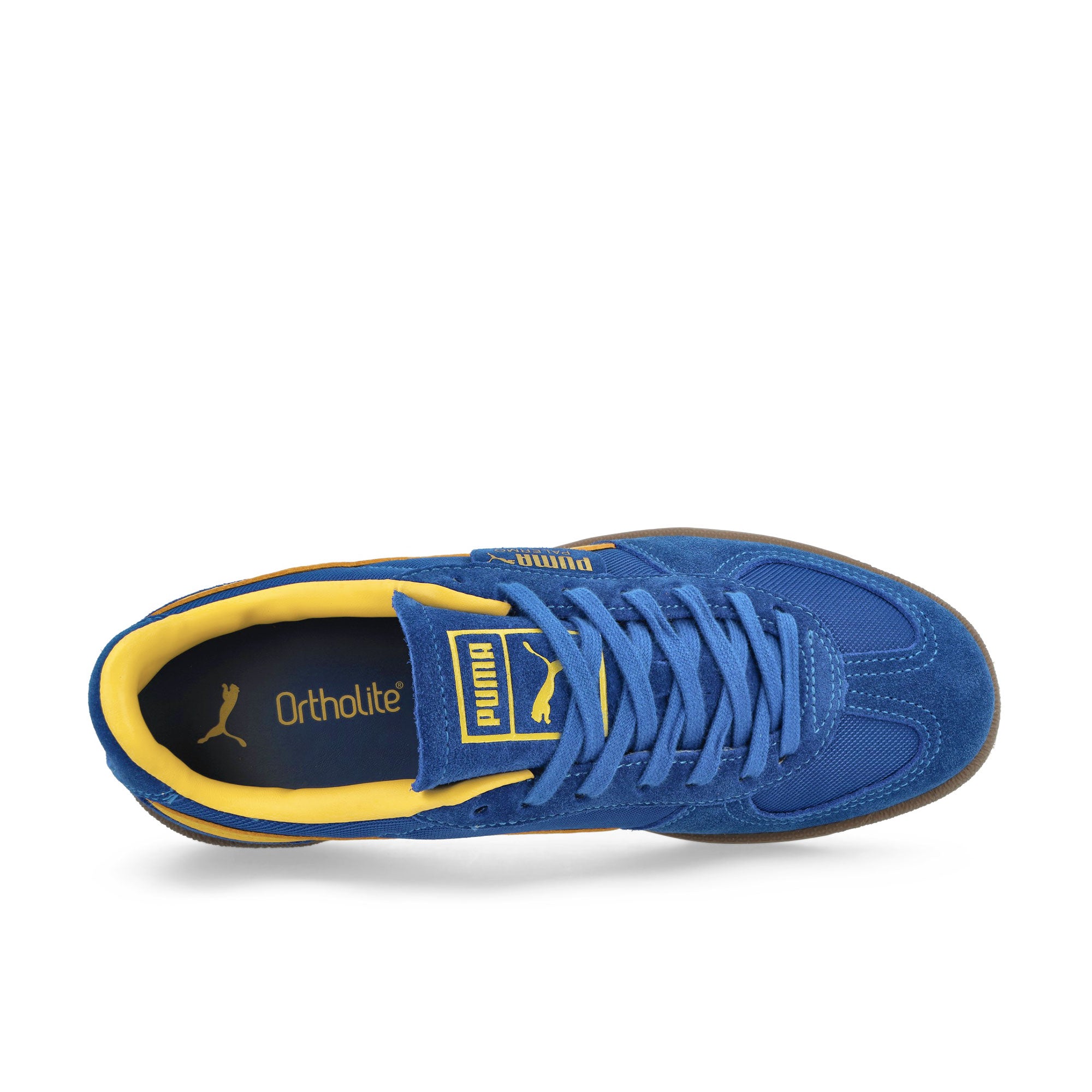 Puma Palermo Vintage Update Vivid Blue / Sunny Yellow Low Top Sneakers Detailfoto | Overkill