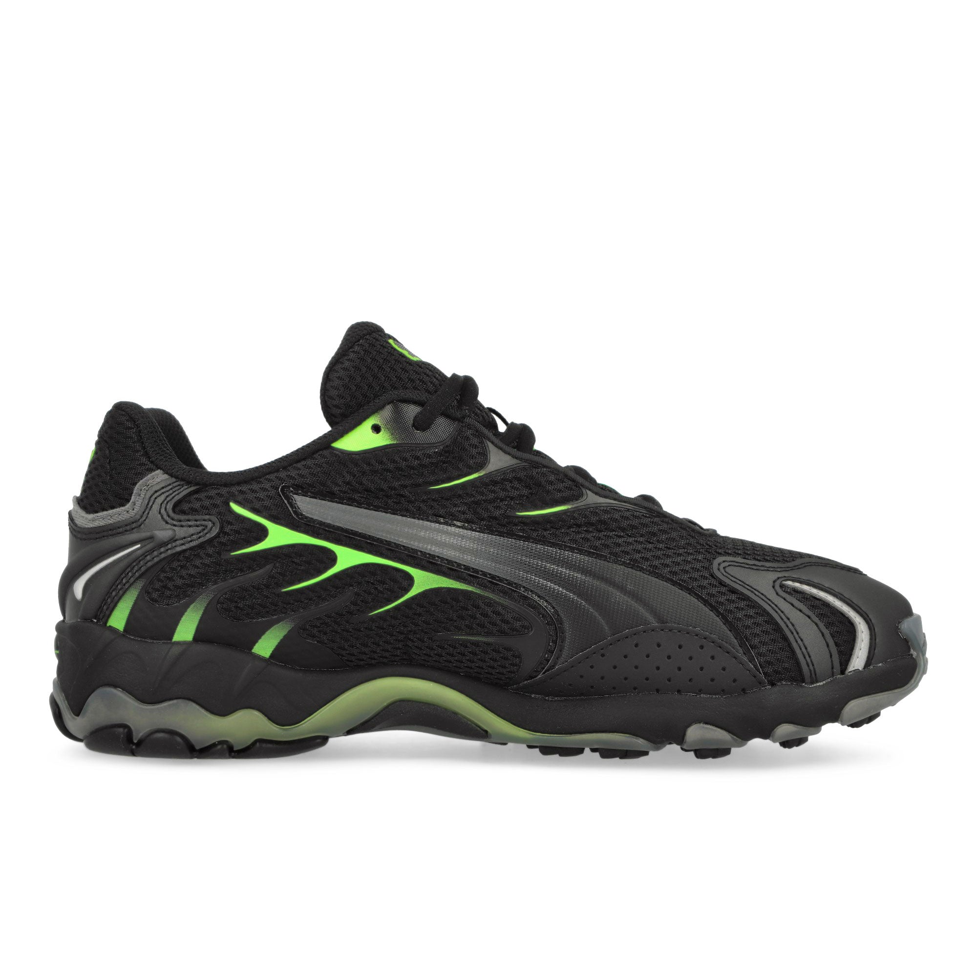 Puma Inhale PUMA Black-Green Glare Low Top Sneakers Silhouette | Overkill