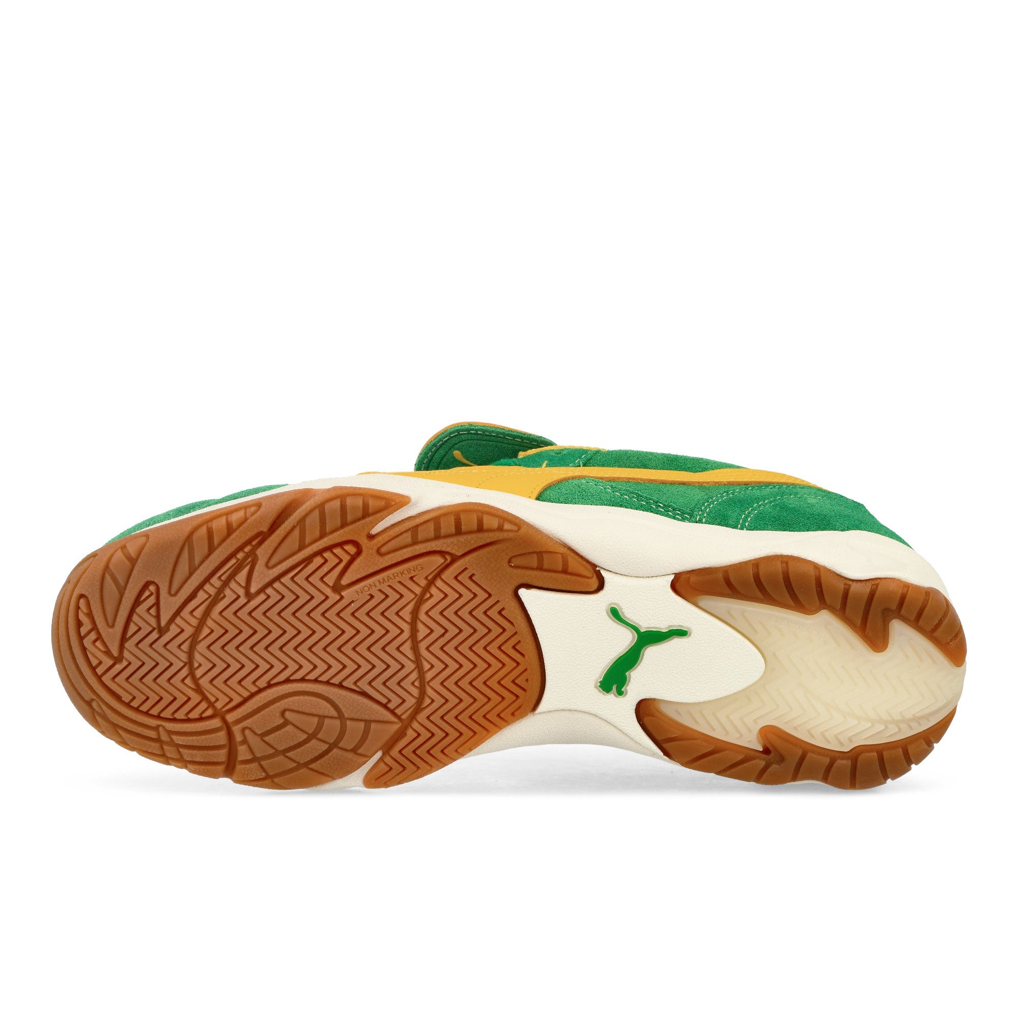 Puma King Indoor Royalty Archive Green / Yellow Sizzle Low Top Sneakers Detail View 1 | Overkill