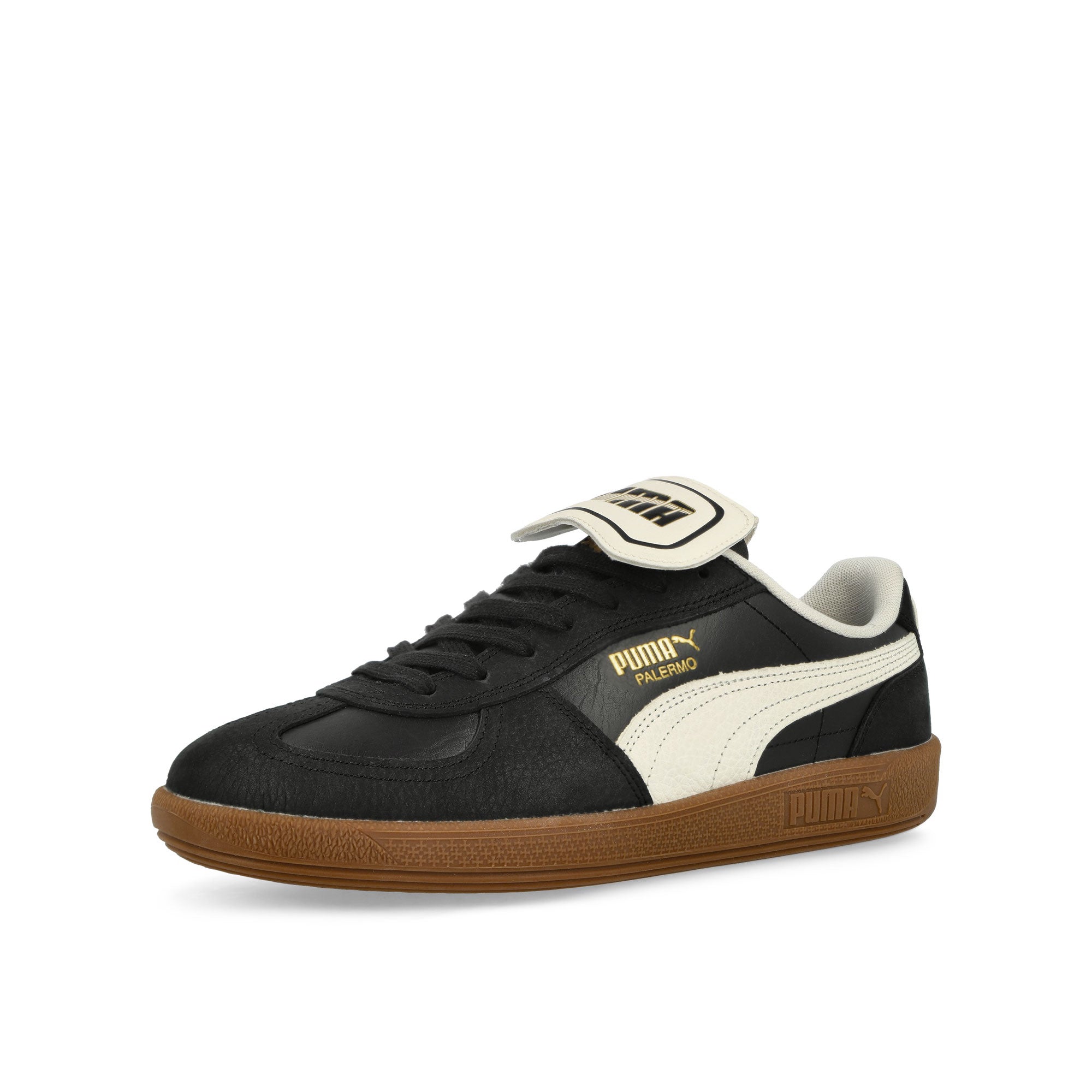 Puma Palermo Premium Puma Black - Warm White Low Top Sneakers Close Up | Overkill