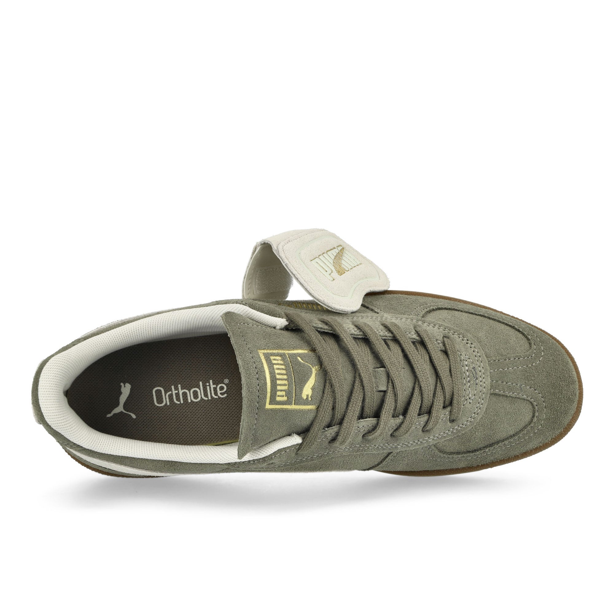 Puma Palermo Premium Suede Velvet Moss - Warm White Low Top Sneakers Detailfoto | Overkill