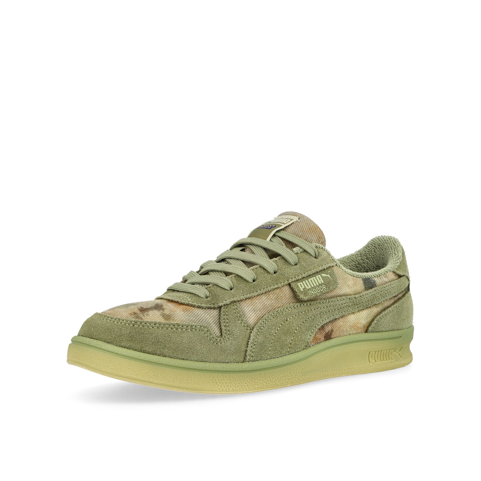 Puma Indoor Dstrsd Lux Army Low Top Sneakers Close Up | Overkill