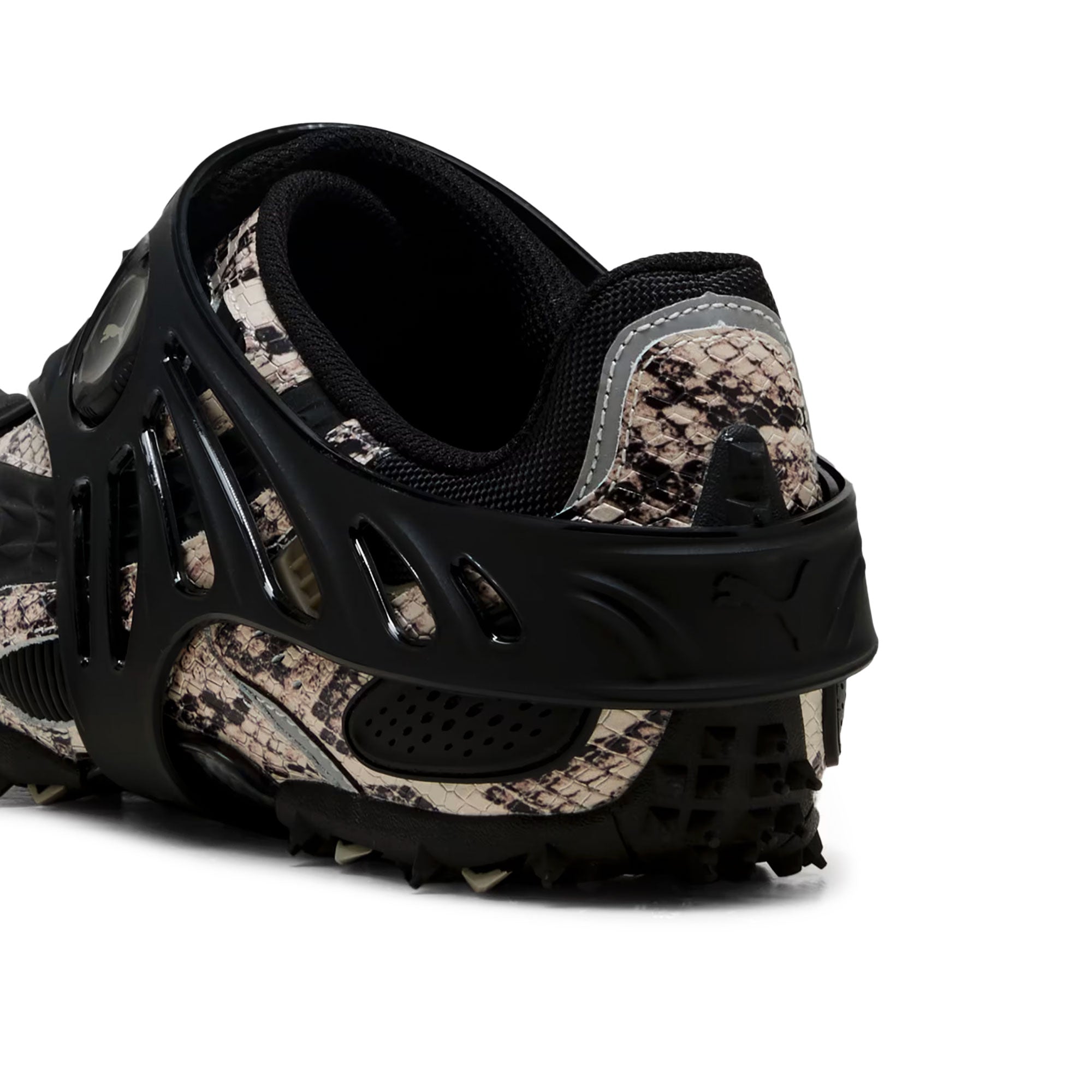 A$AP Rocky x Puma Mostro Gabbia Snake Totally Taupe - Puma Black Low Top Sneakers 403025 01 Close-up | Overkill