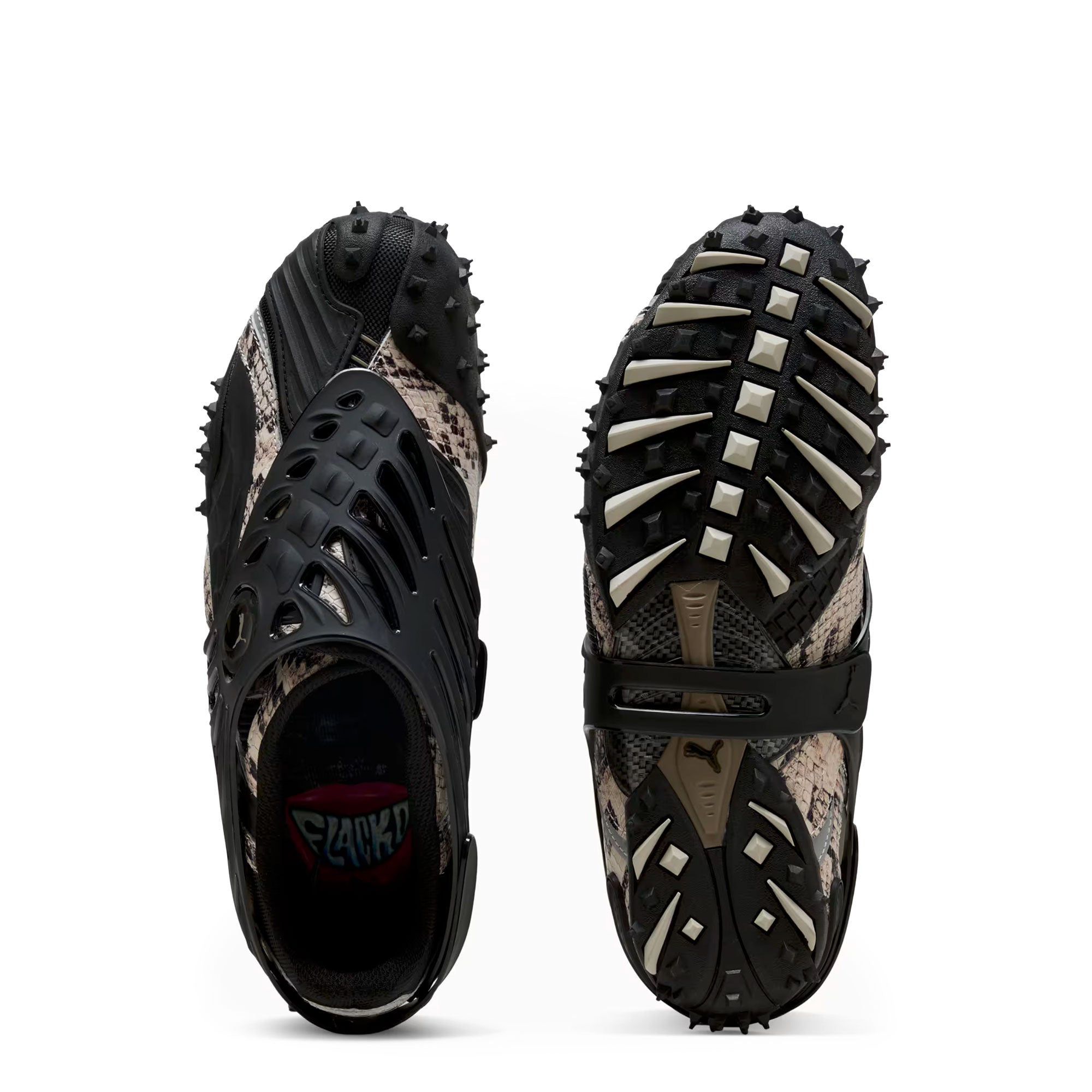 A$AP Rocky x Puma Mostro Gabbia Snake Totally Taupe - Puma Black Low Top Sneakers 403025 01 Detailfoto | Overkill