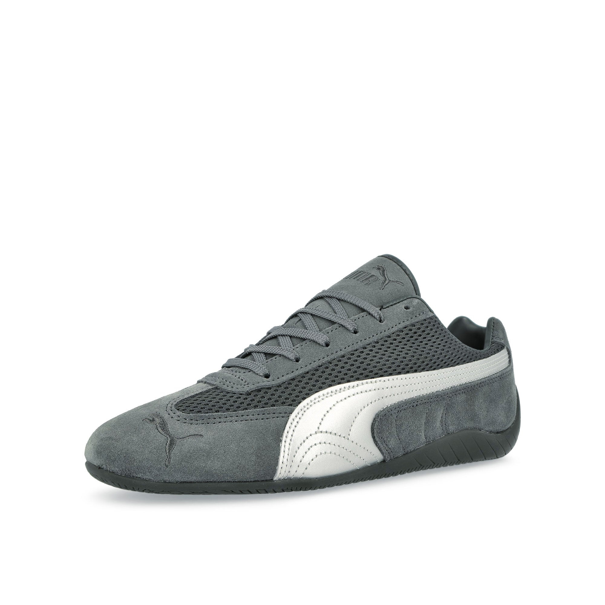 Puma Speedcat Premium Shadow Gray - Matte Silver Low Top Sneakers Close Up | Overkill