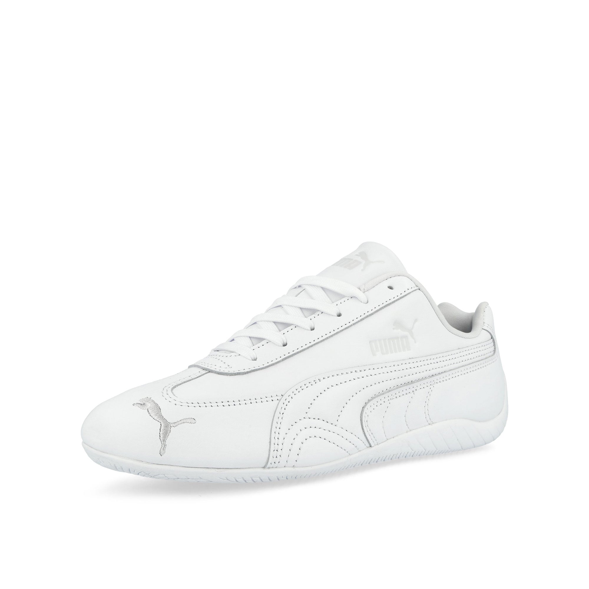 Puma Speedcat Full Leather Puma White - Feather Gray Low Top Sneakers 405449 02 Close-up | Overkill