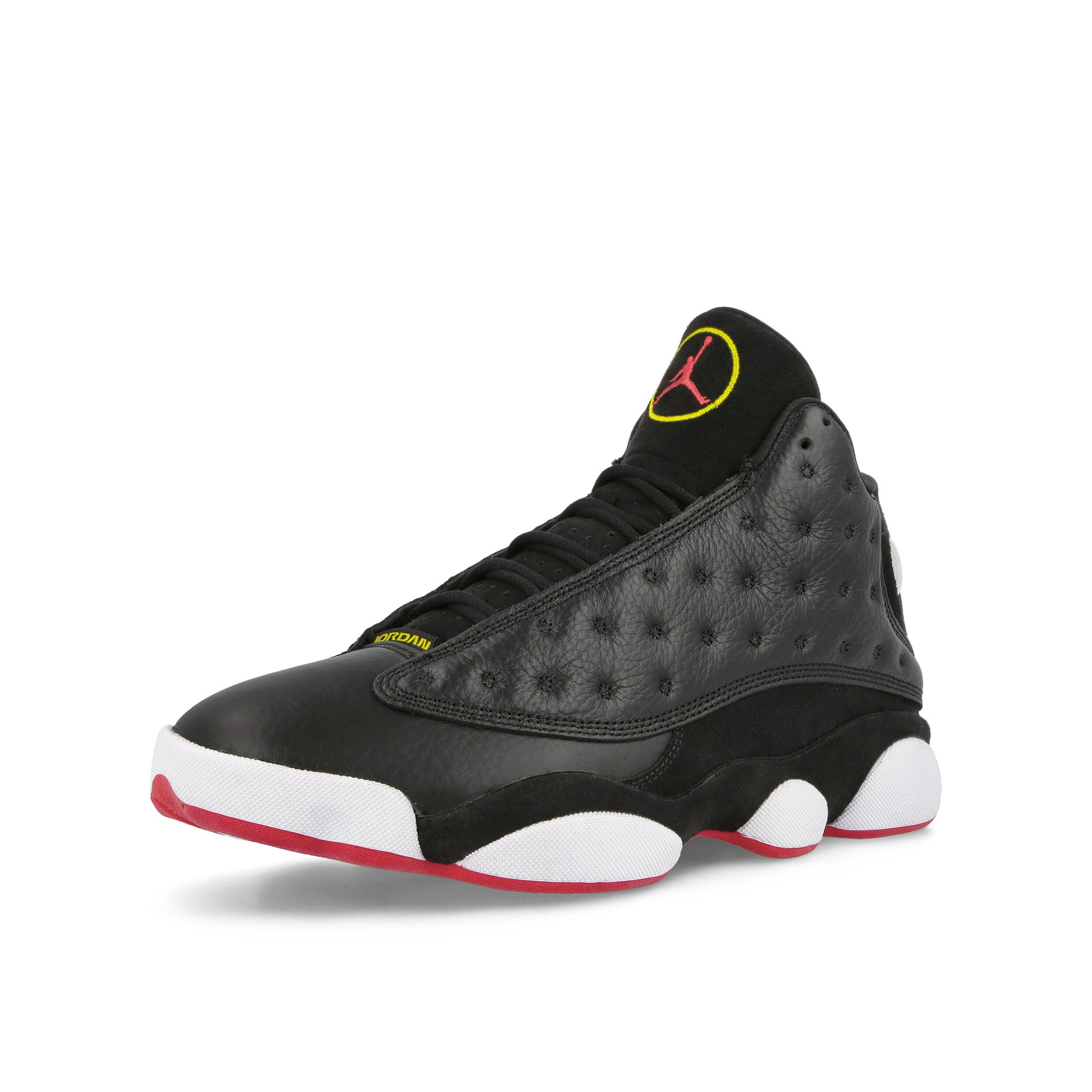 Jordan Air Jordan 13 Retro Black-True Red - White Mid Top Sneakers Close Up | Overkill