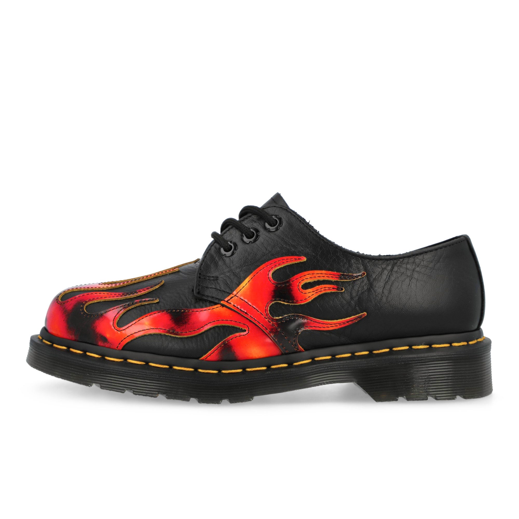 Dr. Martens 1461 Flame Black / Vibrant Red / DMS Yellow Low Top Sneakers 41604001 | Overkill