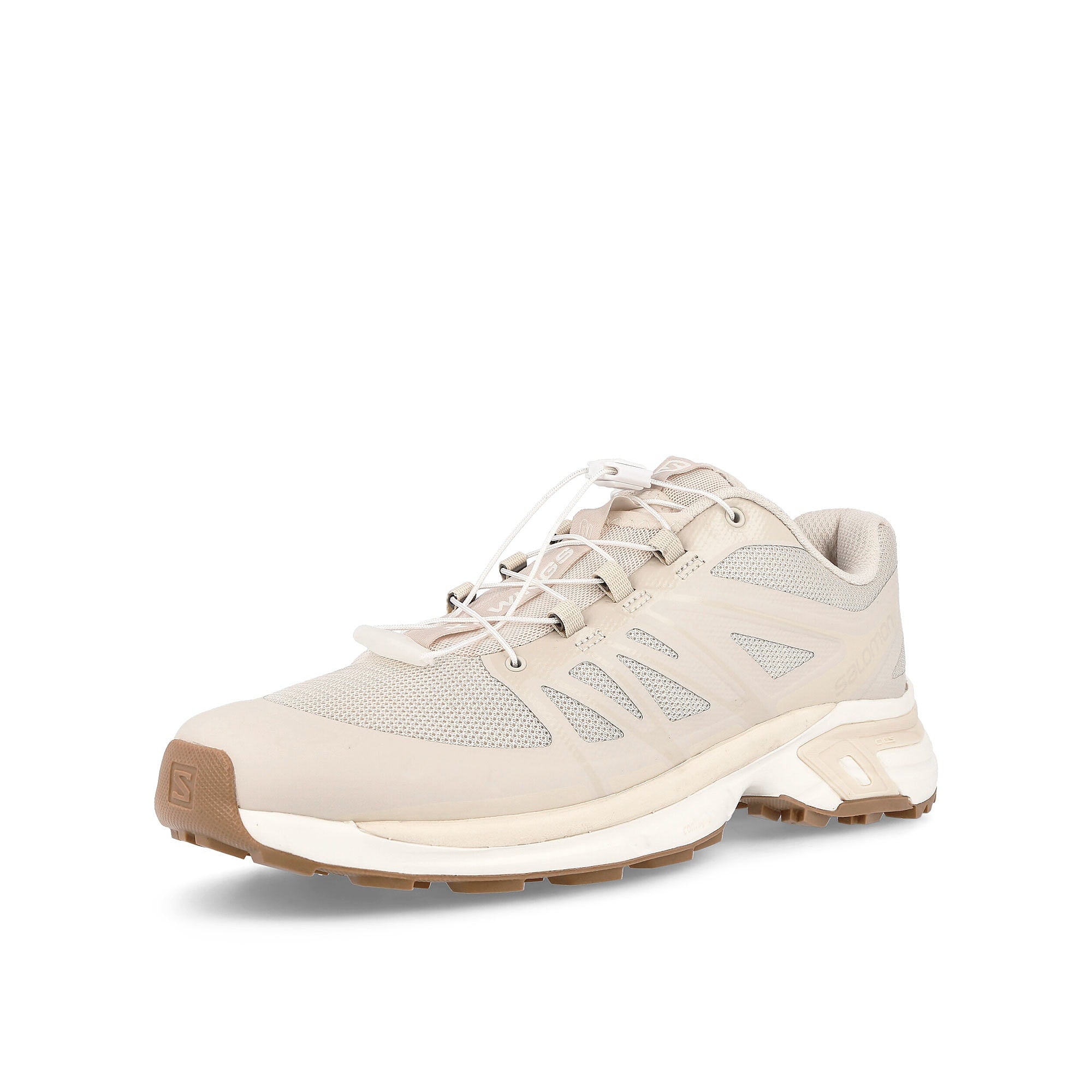 Salomon XT-Wings 2 Rainy Day-Bleached Sand-Vanilla Ice Sneakers Close Up | Overkill