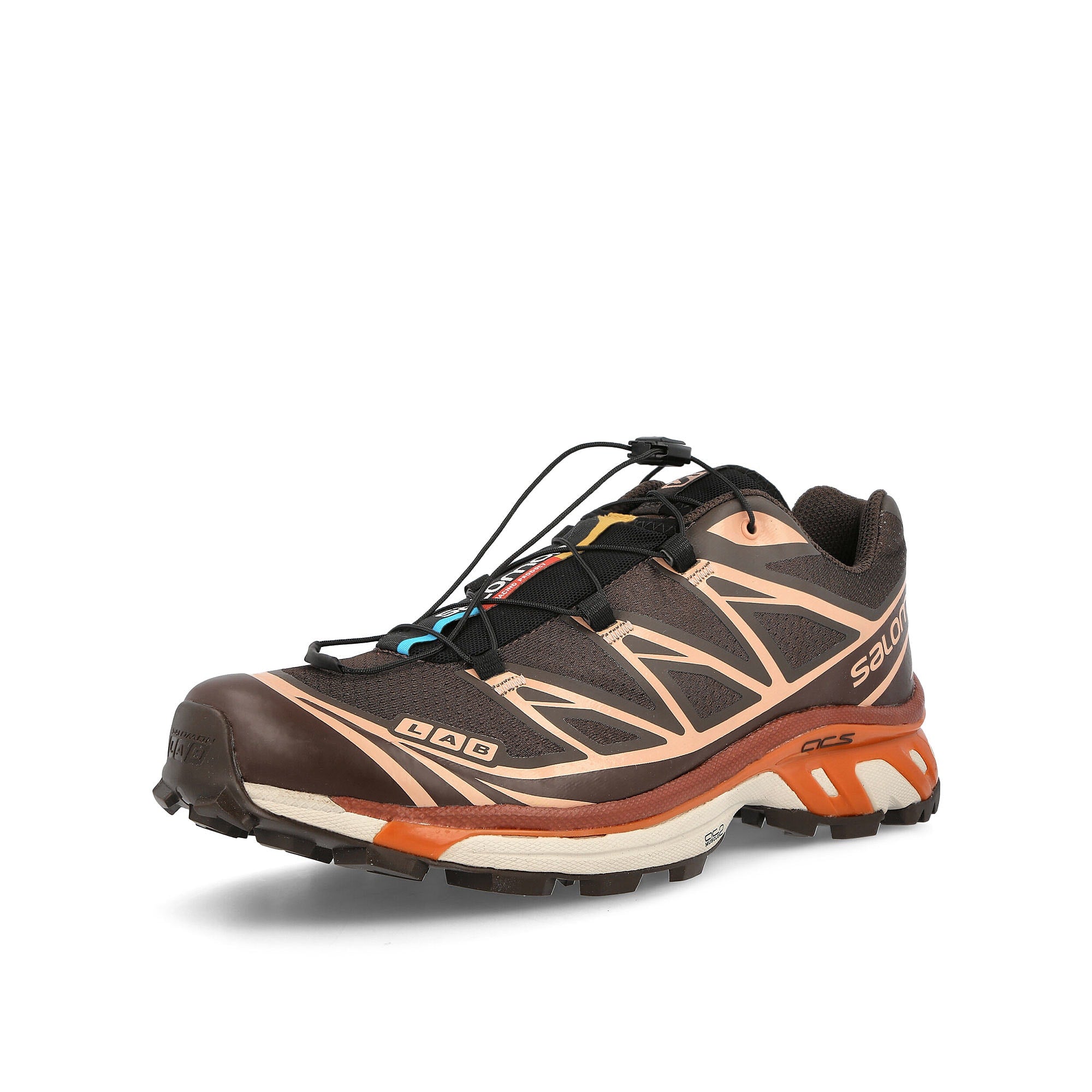 Salomon xt-6 Delicioso-Chocolate Fondant-Peach Beige Sneakers Close Up | Overkill