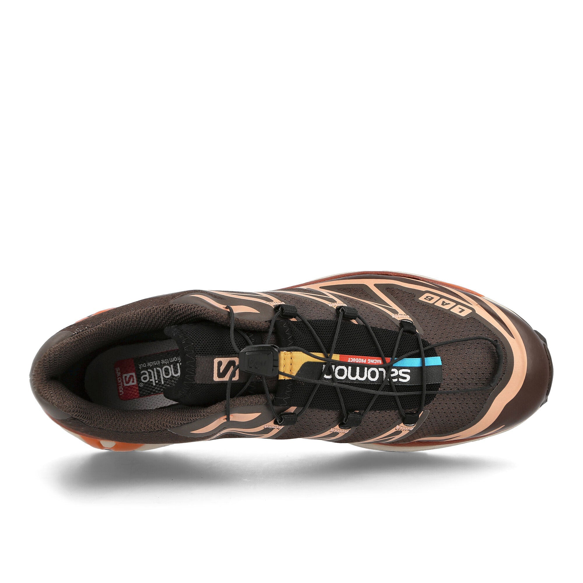 Salomon xt-6 Delicioso-Chocolate Fondant-Peach Beige Sneakers Detailfoto | Overkill