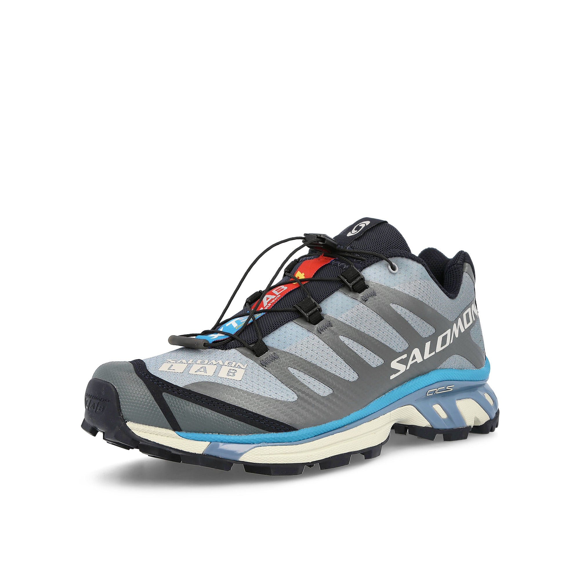 Salomon xt-4 Stormy Weather-Indigo Bunting-Nimbus Cloud Sneakers Close Up | Overkill