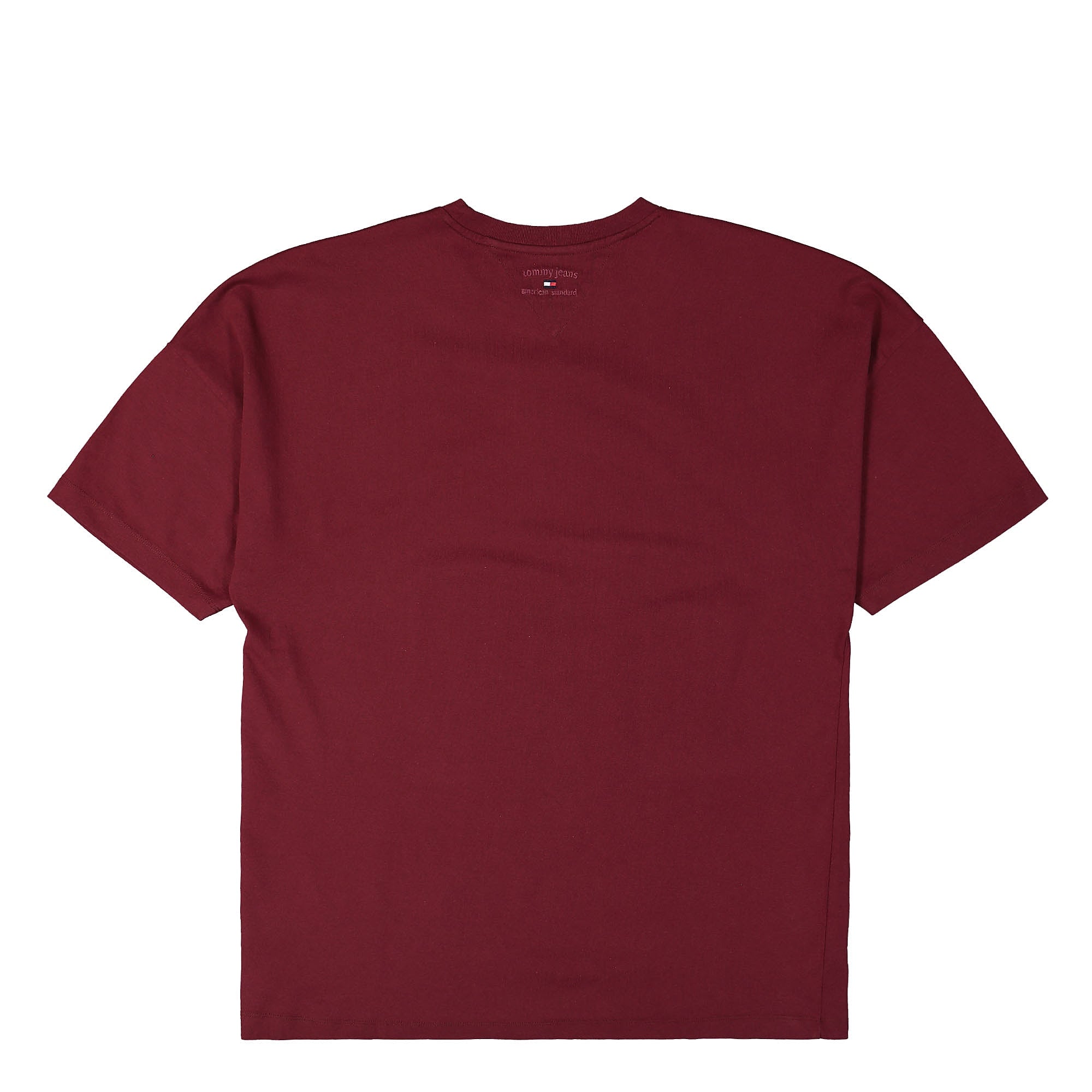 Tommy Jeans TJCU Split HEM Flag Tee Deep Rouge T-Shirts Material | Overkill