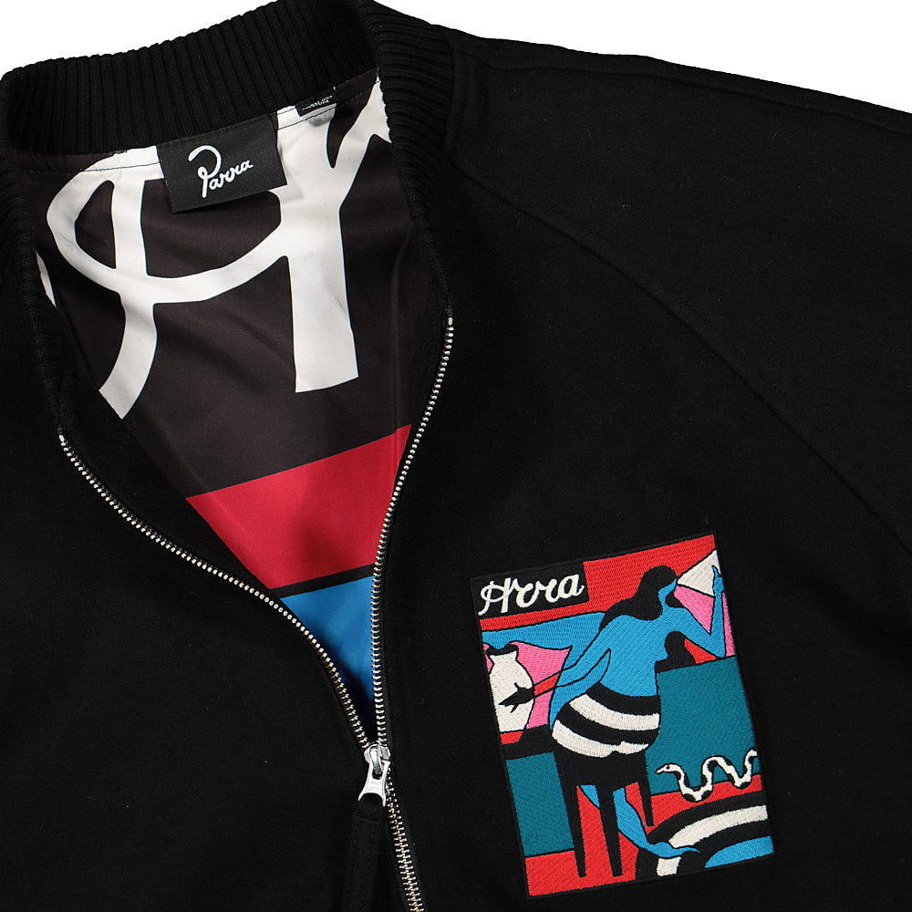 Parra Bar Messy Wool Jacket Dark Navy Jackets Close-up | Overkill