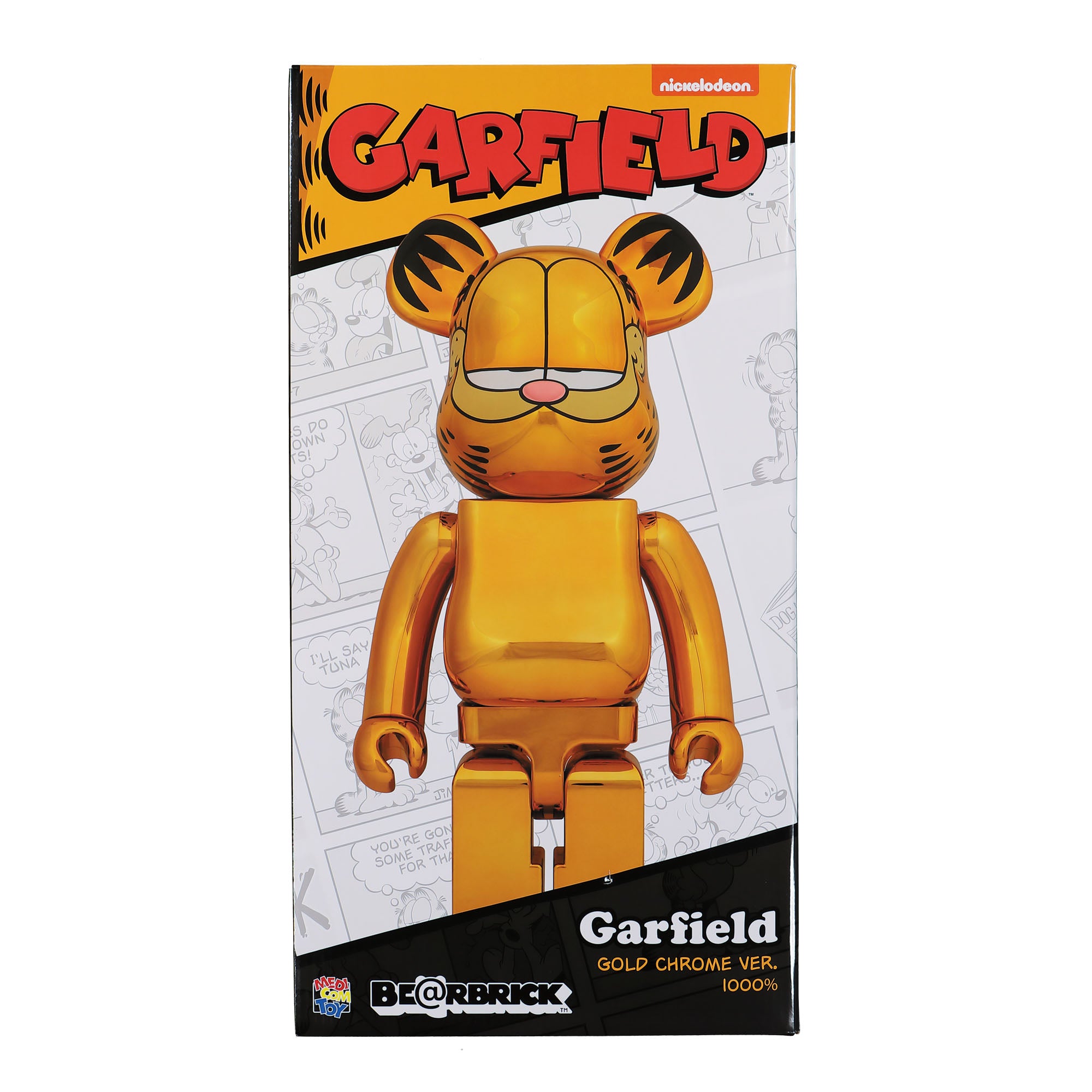 Medicom Be@rbrick Garfield Gold Chrome Version 1000% Multicolor Collectibles & Toys Close-up | Overkill