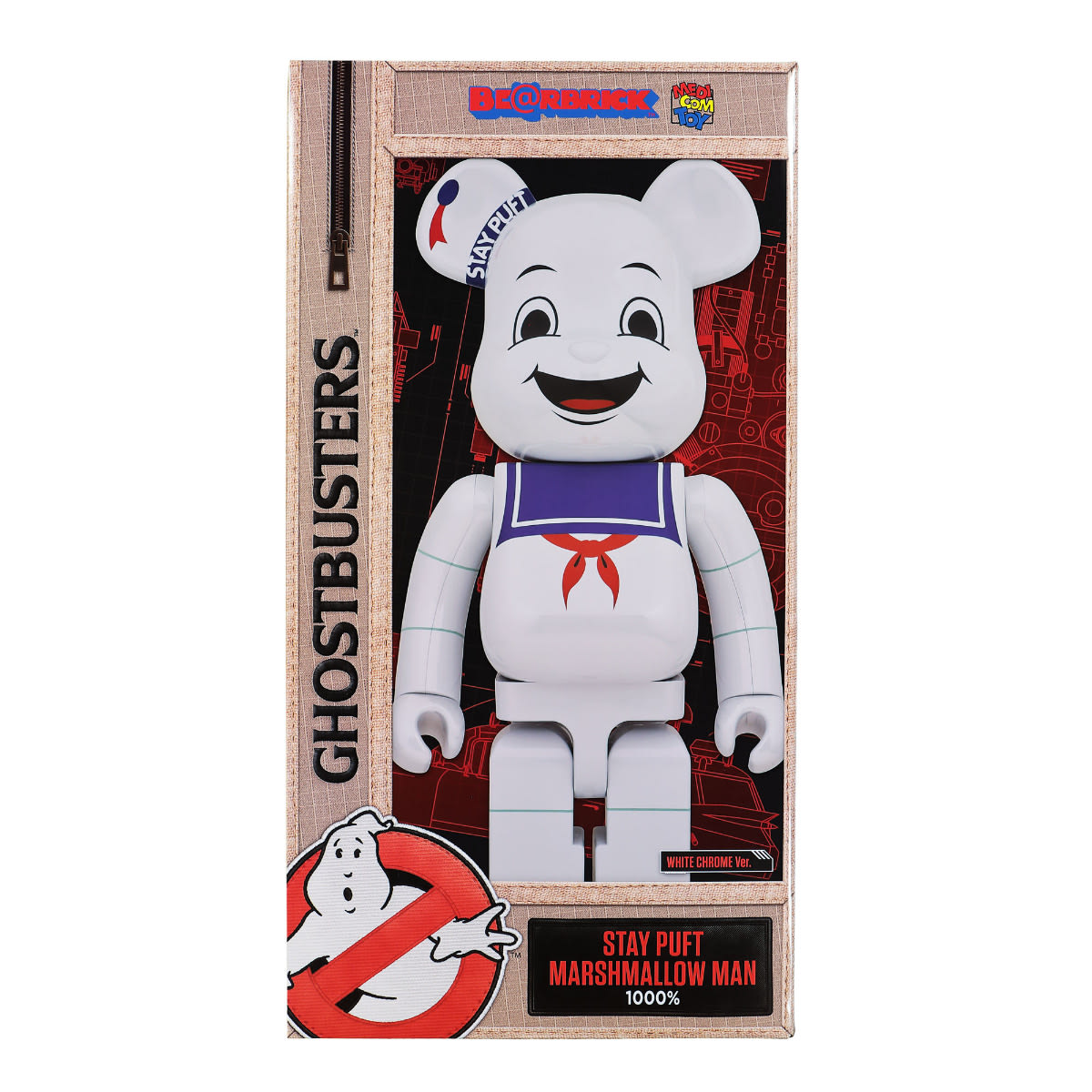 Medicom Be@rbrick Stay Puft Marshmallow Man White Chrome Version 1000% Multicolor Collectibles & Toys Close-up | Overkill